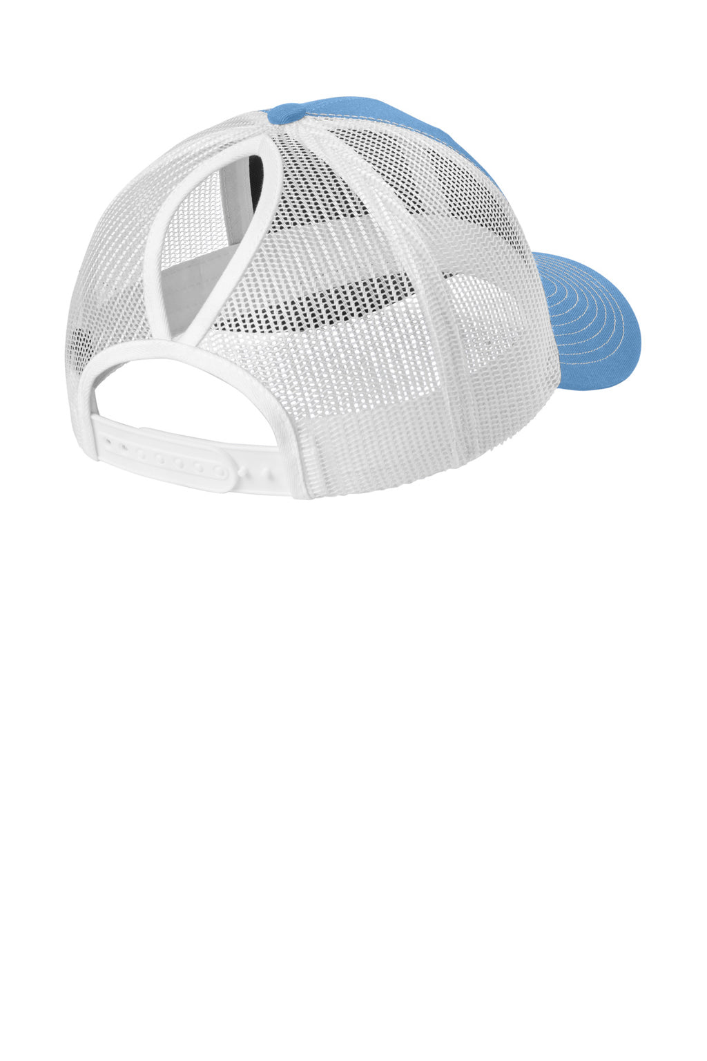 Port Authority Snapback Ponytail Trucker Cap LC401 - Carolina Blue/ White - back