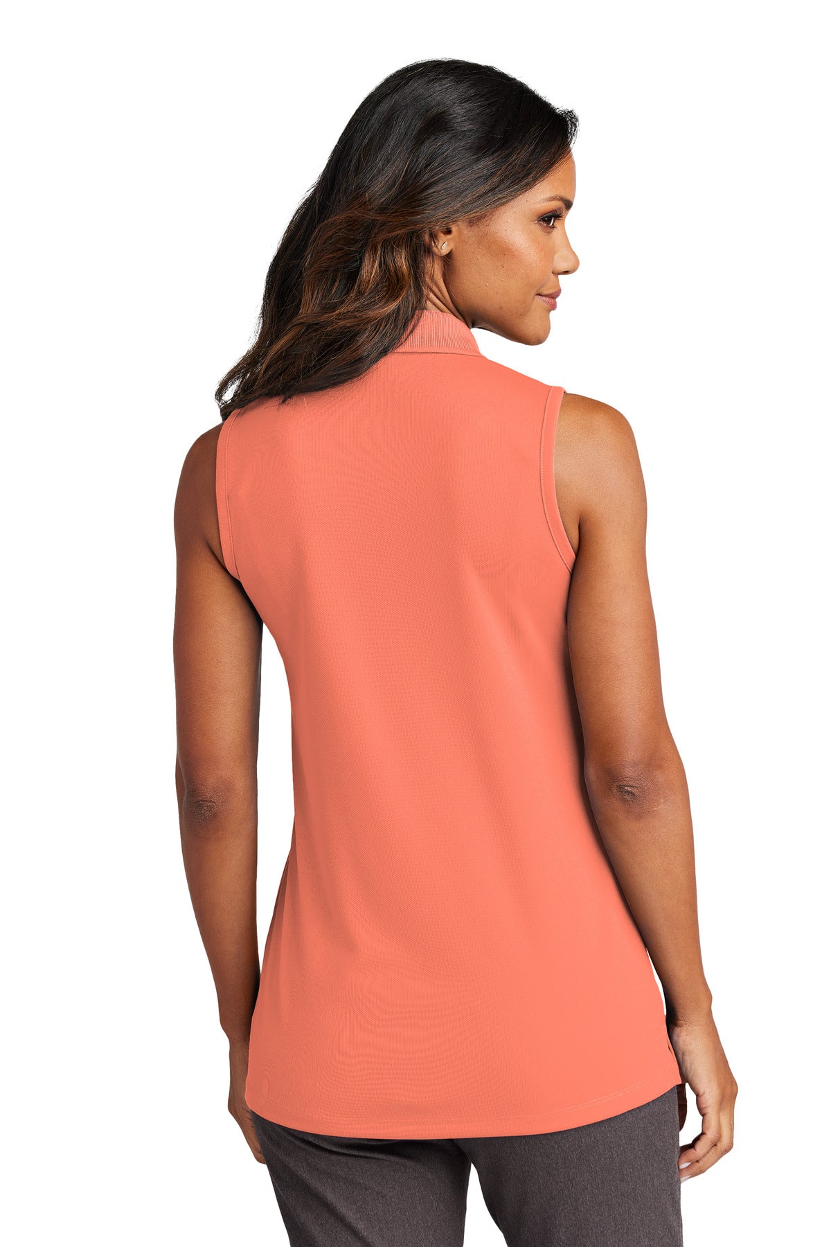 Port Authority Women's Dry Zone UV Micro-Mesh Sleeveless Polo LK110SV - Coral Splash - back