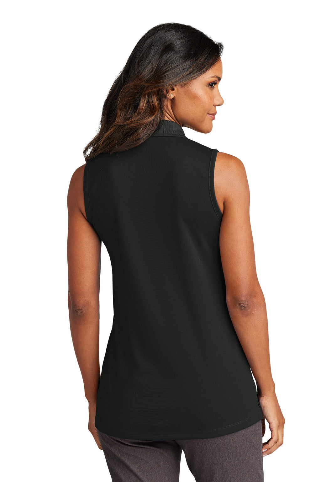 Port Authority Women's Dry Zone UV Micro-Mesh Sleeveless Polo LK110SV - Deep Black - back