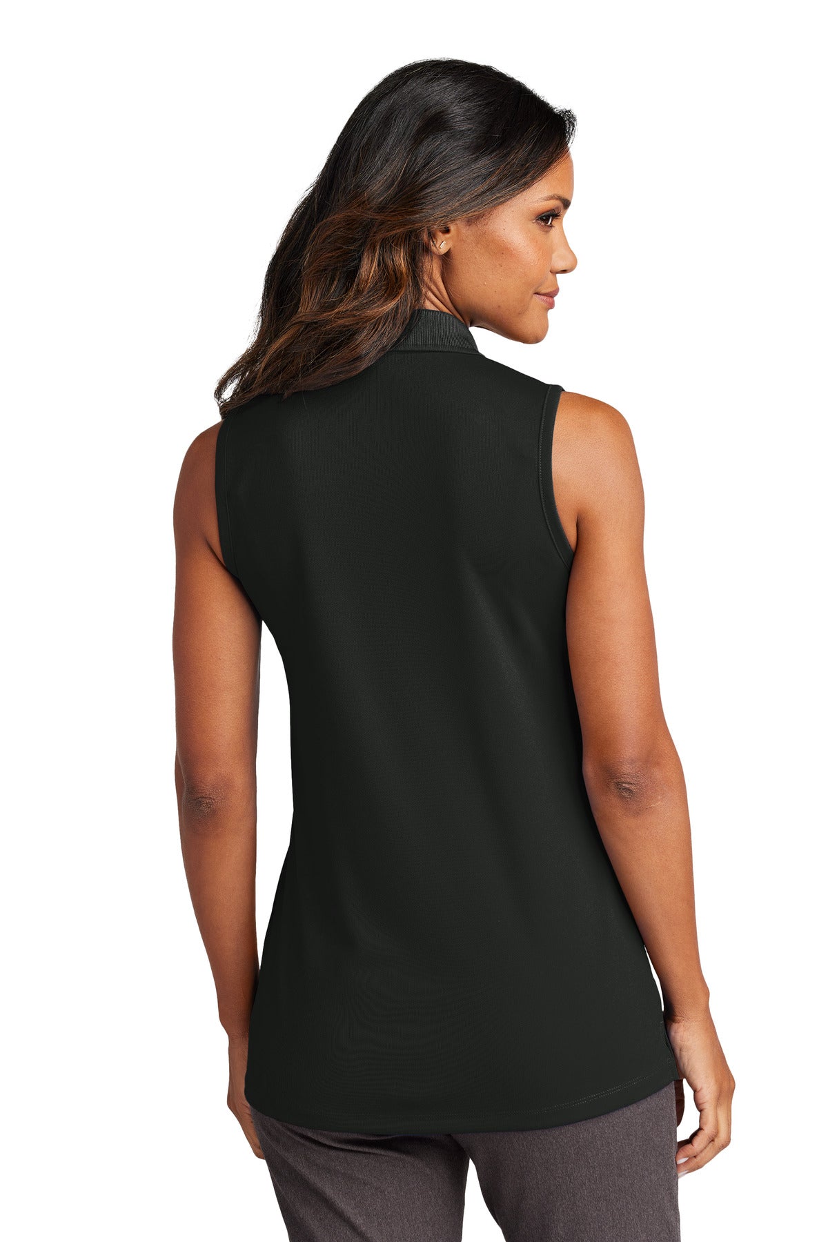 Port Authority Women's Dry Zone UV Micro-Mesh Sleeveless Polo LK110SV - Deep Black - back