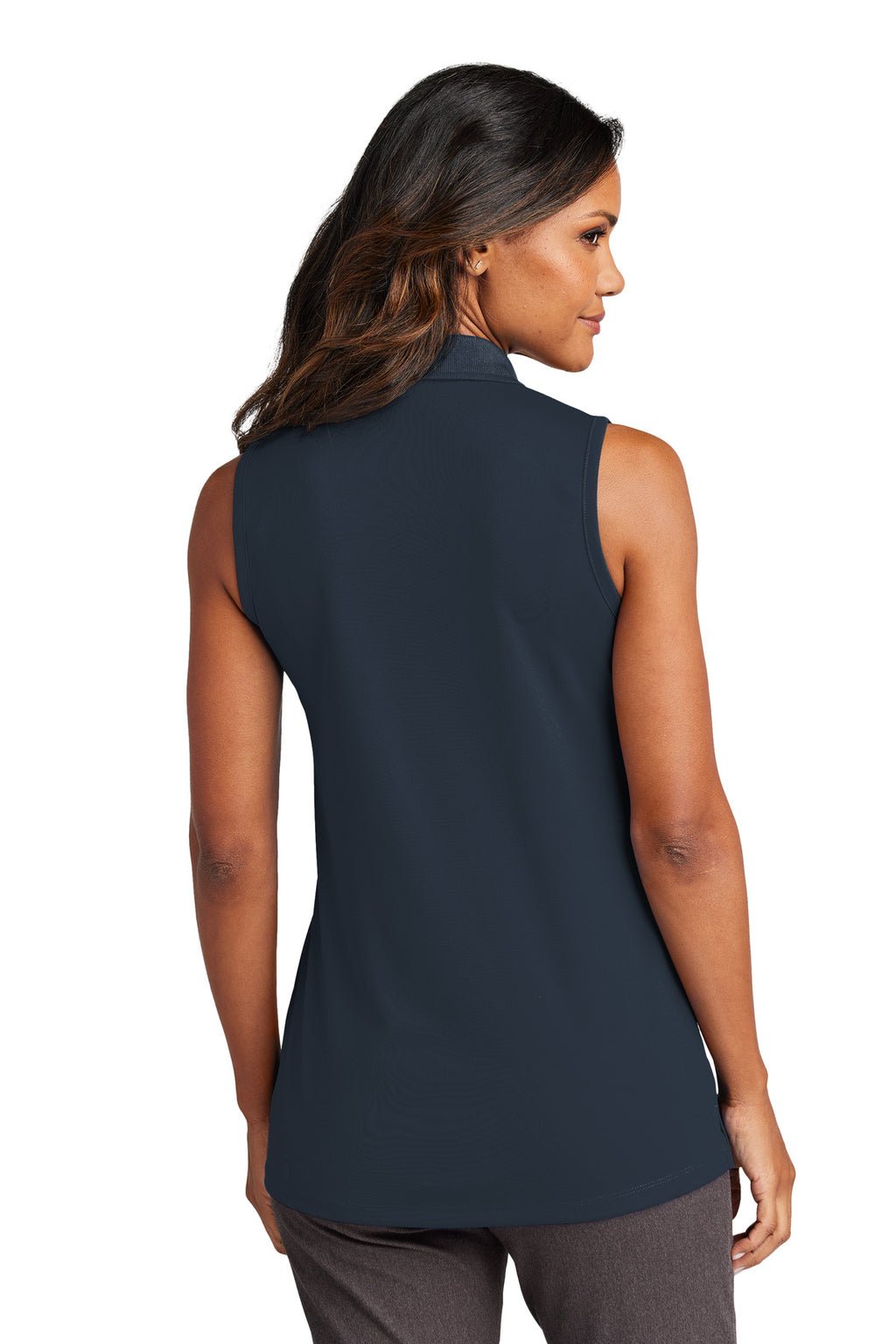 Port Authority Women's Dry Zone UV Micro-Mesh Sleeveless Polo LK110SV - River Blue Navy - back