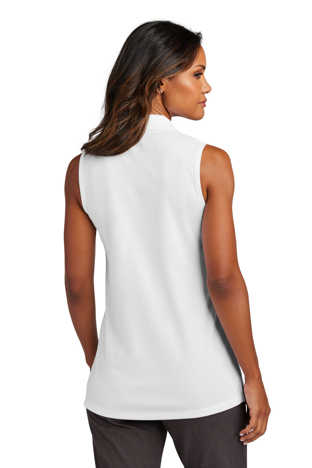 Port Authority Women's Dry Zone UV Micro-Mesh Sleeveless Polo LK110SV - White - back