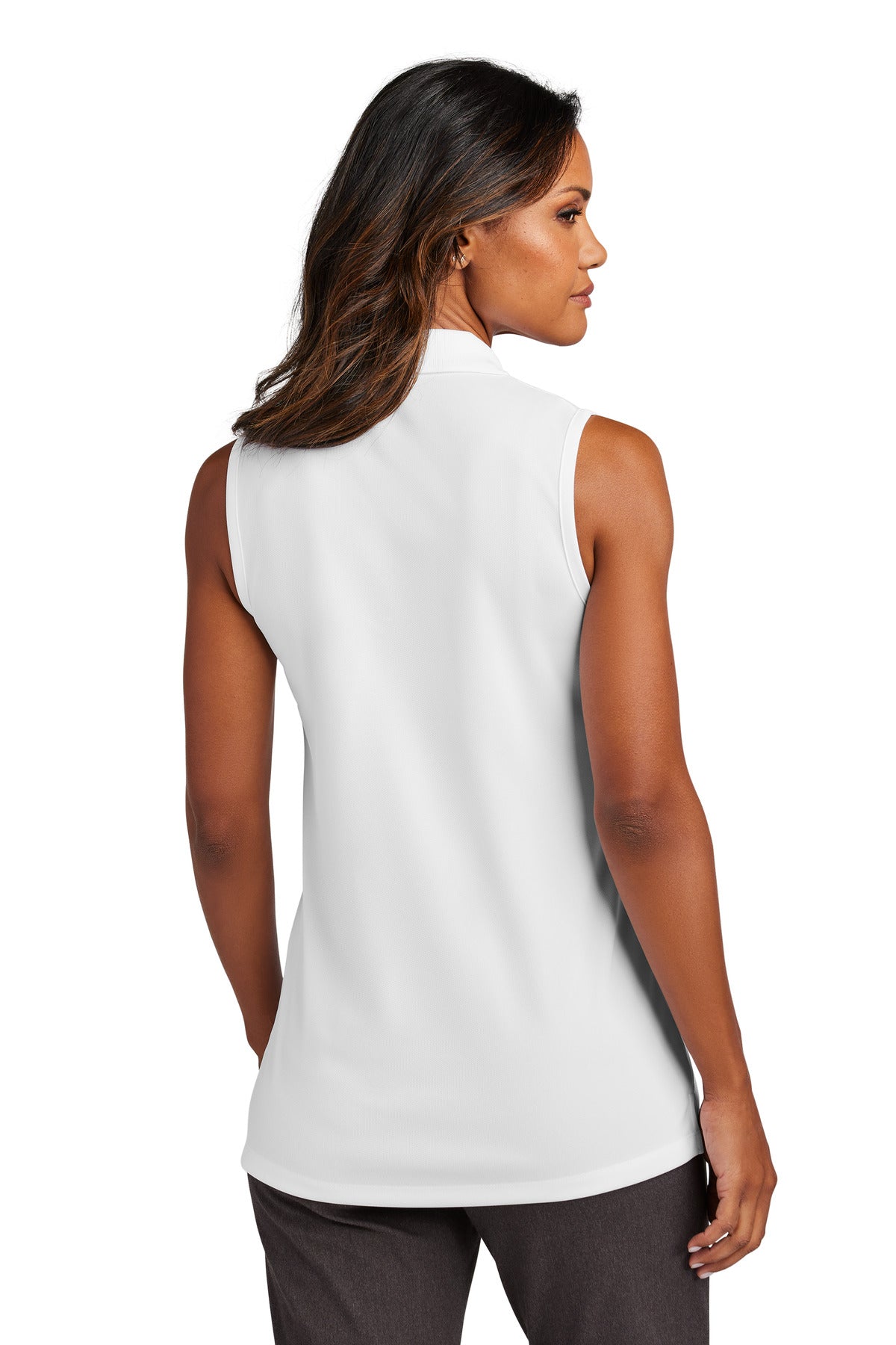 Port Authority Women's Dry Zone UV Micro-Mesh Sleeveless Polo LK110SV - White - back