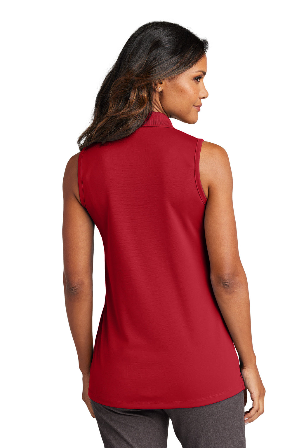 Port Authority Women's Dry Zone UV Micro-Mesh Sleeveless Polo LK110SV - Rich Red - back