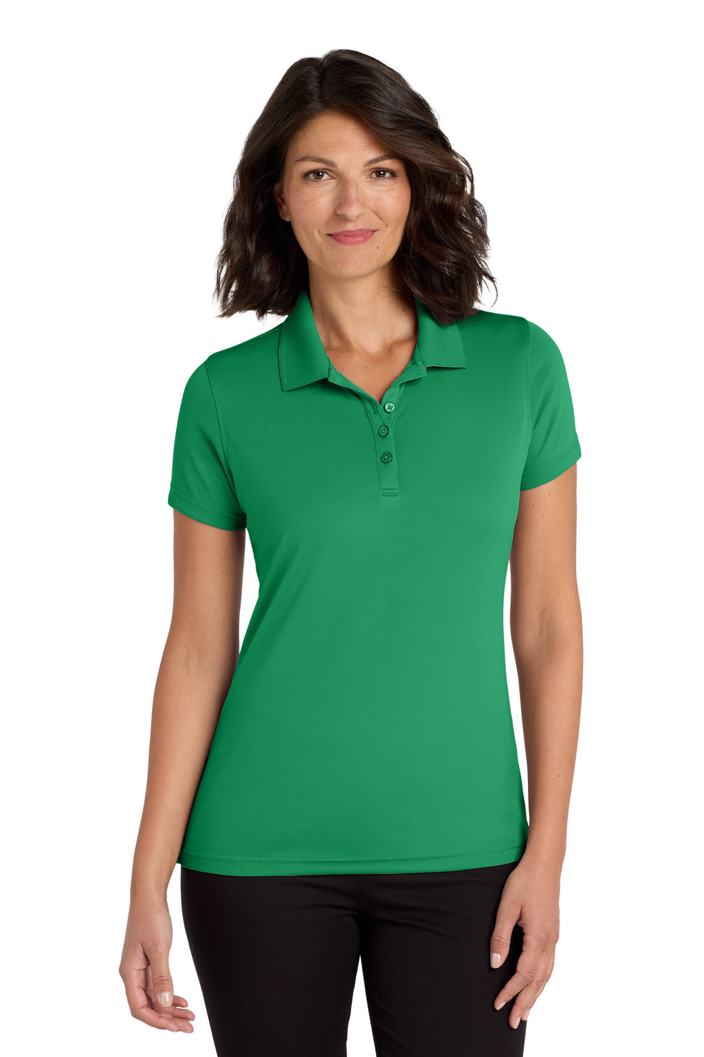 Port Authority Women's Dry Zone UV Micro-Mesh Polo. LK110 - Bright Kelly Green - front