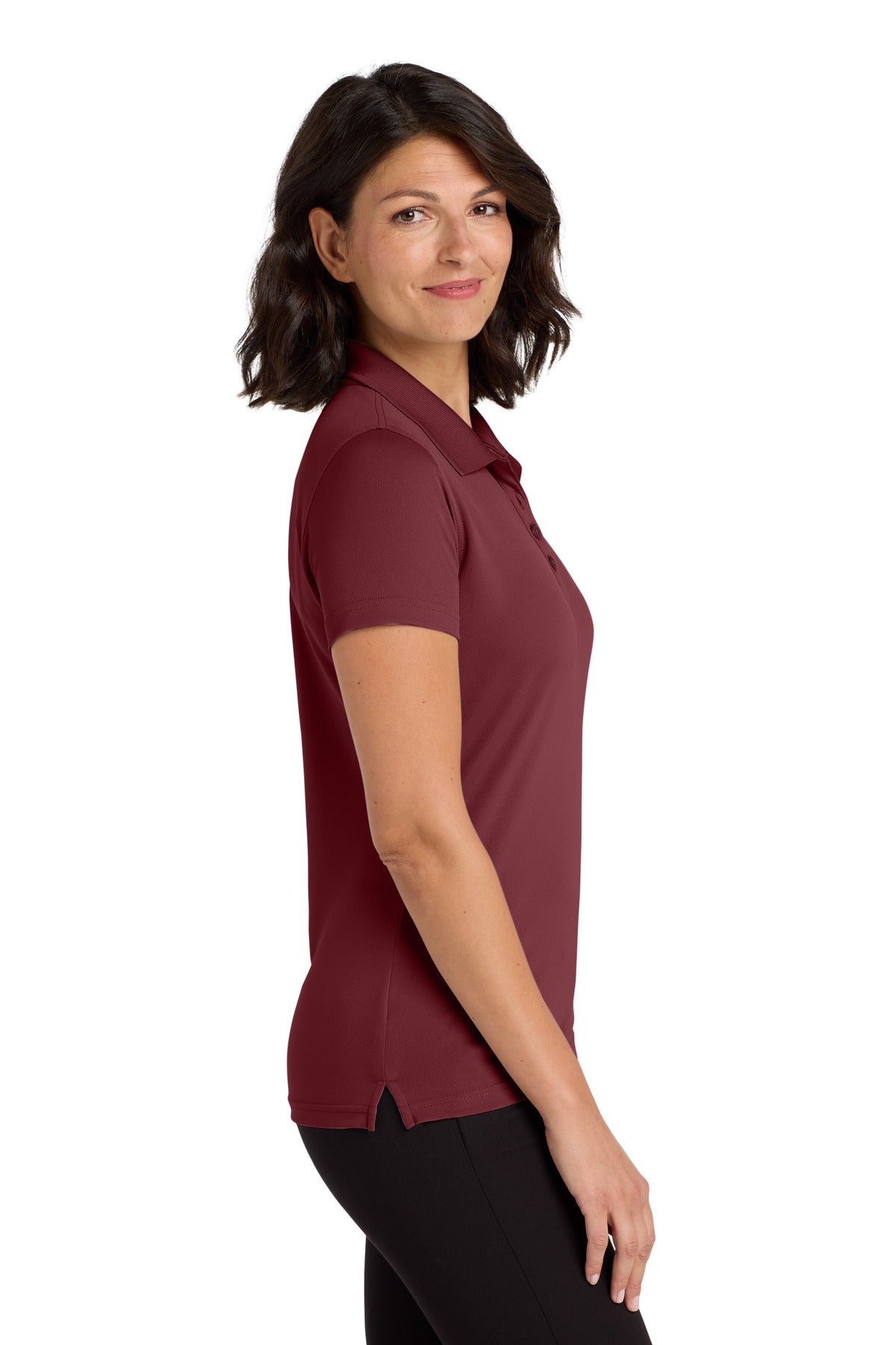 Port Authority Women's Dry Zone UV Micro-Mesh Polo. LK110 - Burgundy - side
