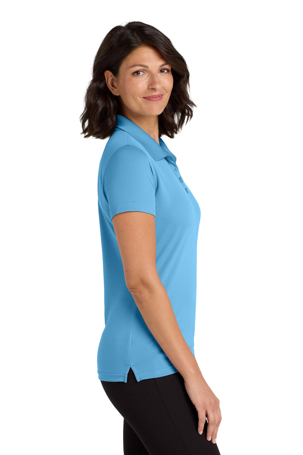 Port Authority Women's Dry Zone UV Micro-Mesh Polo. LK110 - Carolina Blue - side