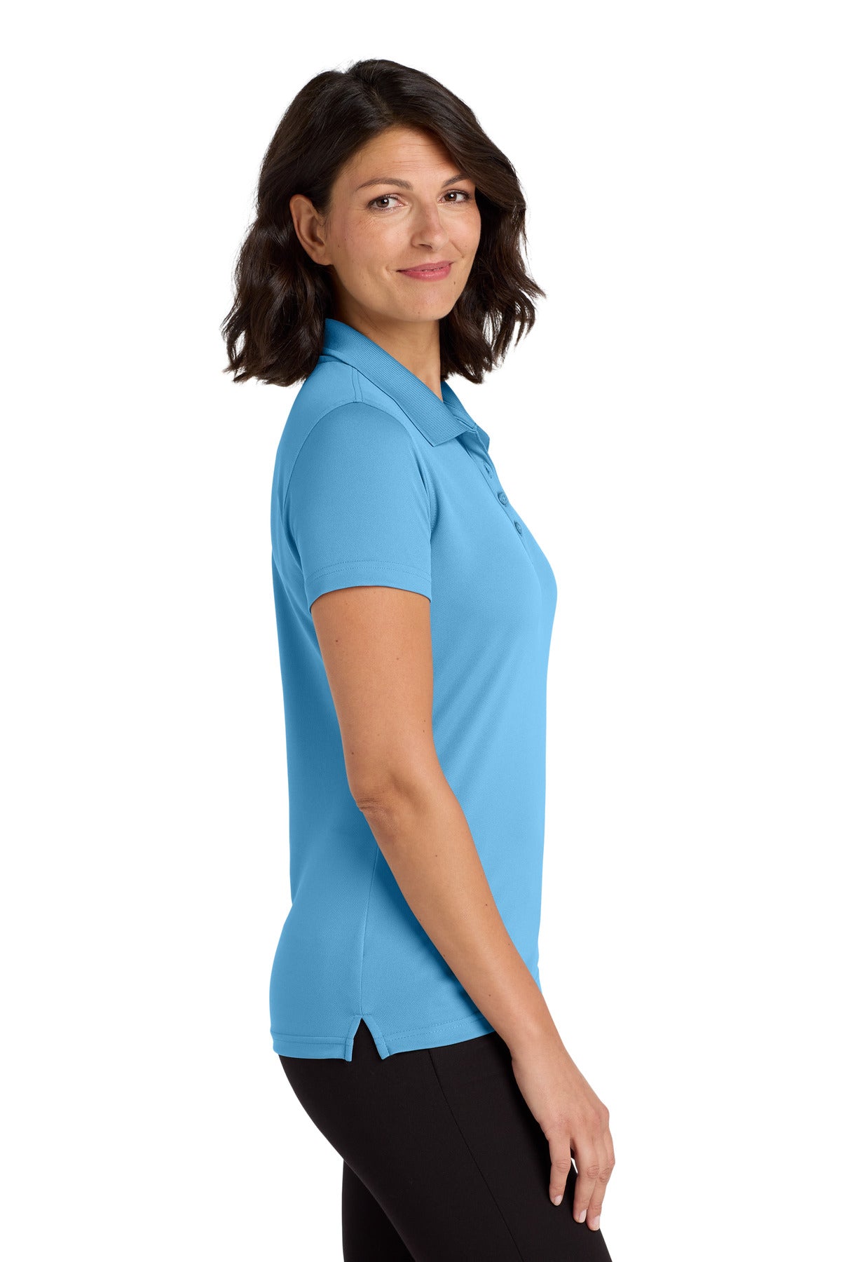 Port Authority Women's Dry Zone UV Micro-Mesh Polo. LK110 - Carolina Blue - side