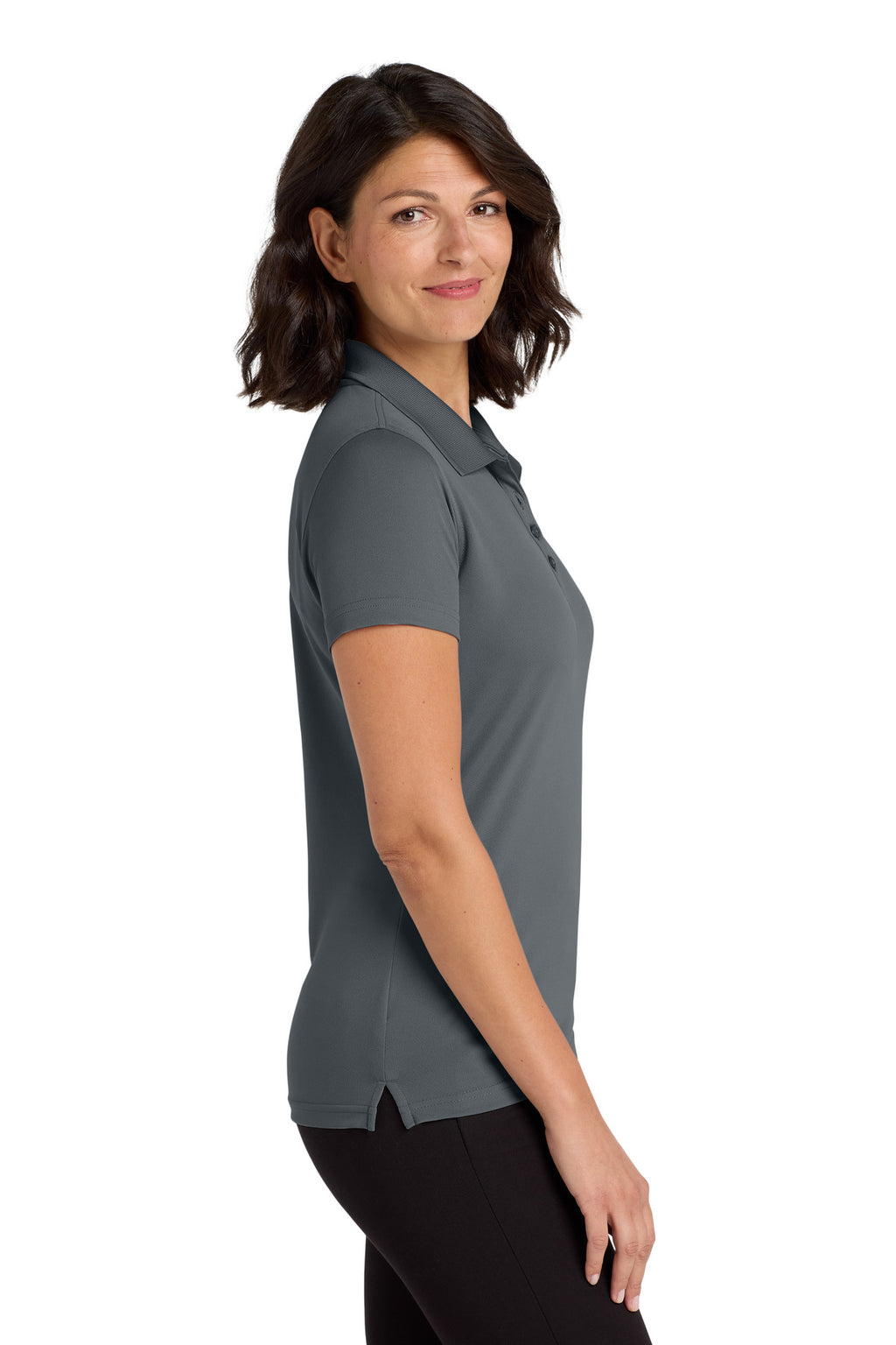 Port Authority Women's Dry Zone UV Micro-Mesh Polo. LK110 - Graphite - side
