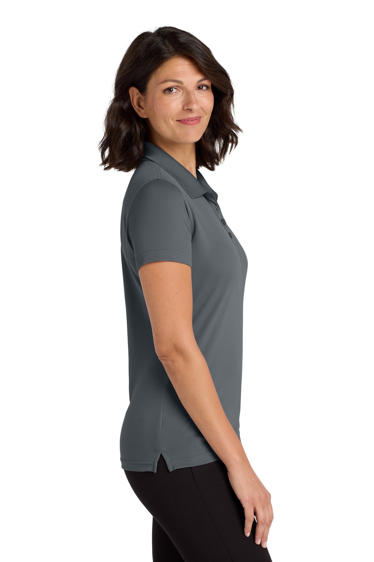 Port Authority Women's Dry Zone UV Micro-Mesh Polo. LK110 - Graphite - side