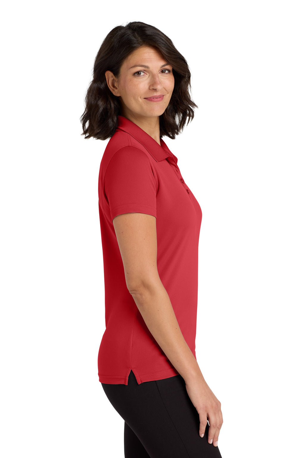 Port Authority Women's Dry Zone UV Micro-Mesh Polo. LK110 - Rich Red - side