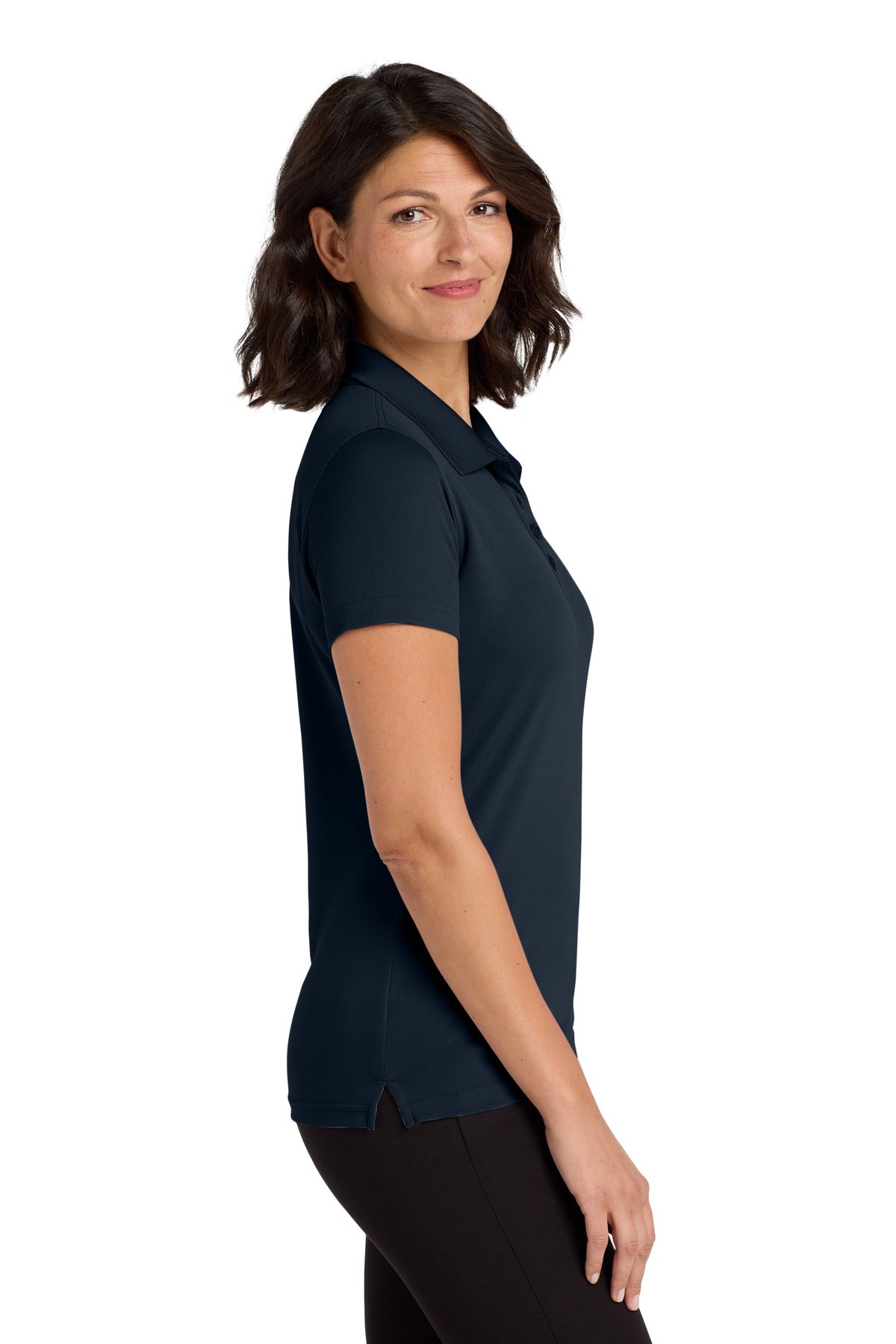 Port Authority Women's Dry Zone UV Micro-Mesh Polo. LK110 - River Blue Navy - side