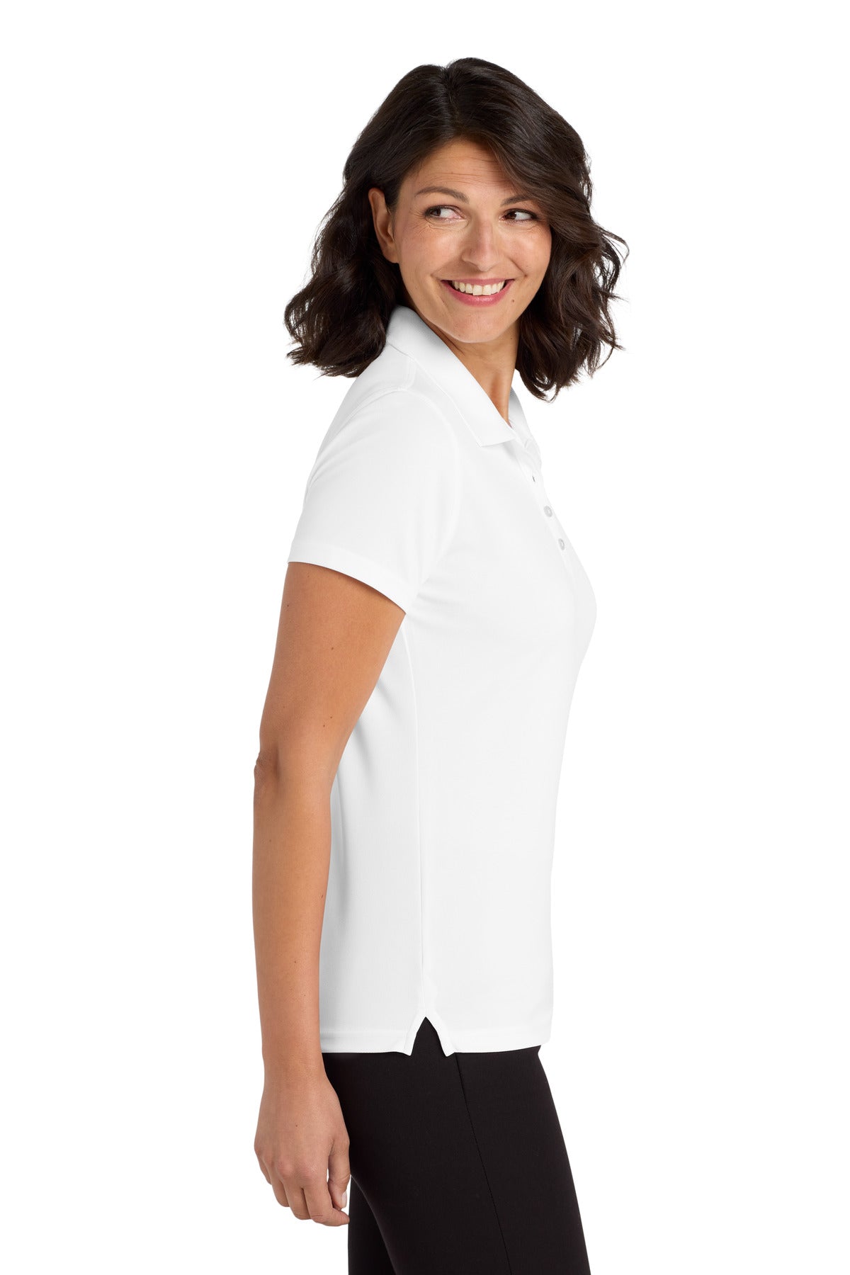 Port Authority Women's Dry Zone UV Micro-Mesh Polo. LK110 - White - side