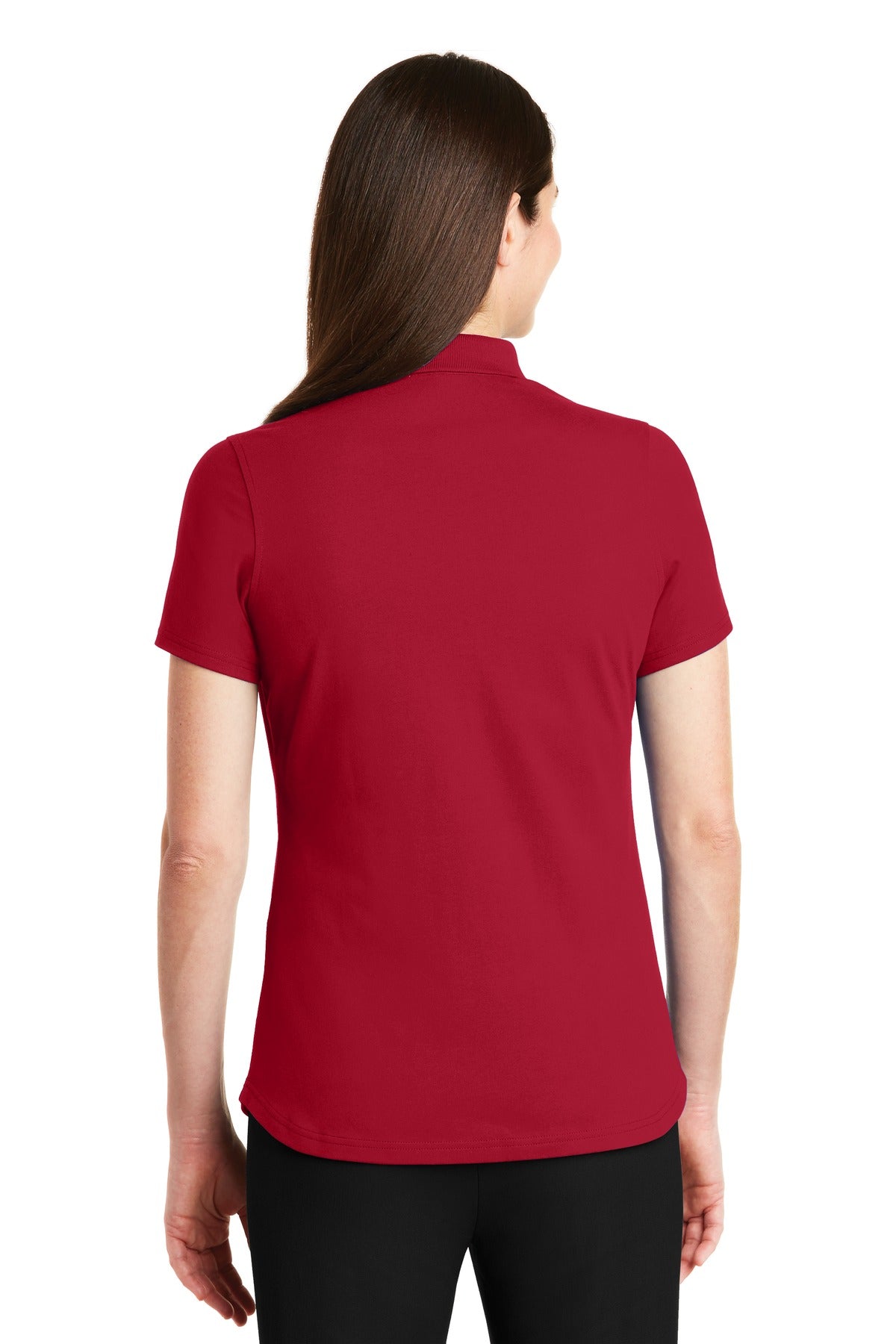 DISCONTINUED Port Authority Ladies SuperPro Knit Polo. LK164 - Rich Red - back