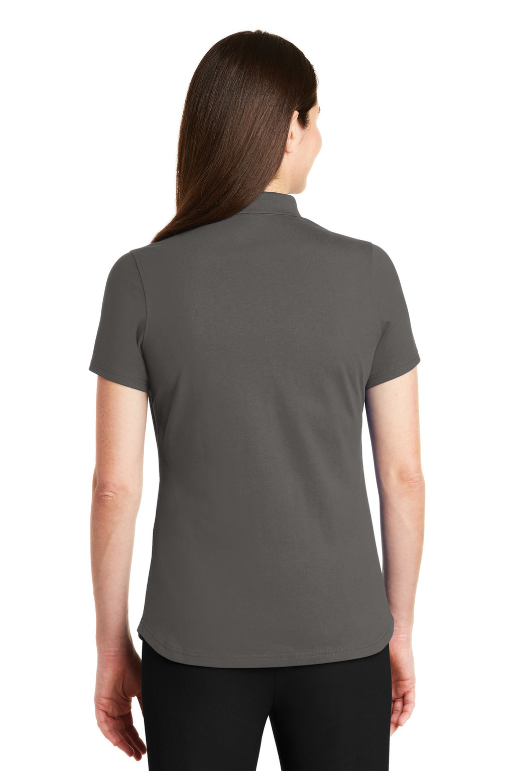 DISCONTINUED Port Authority Ladies SuperPro Knit Polo. LK164 - Sterling Grey - back