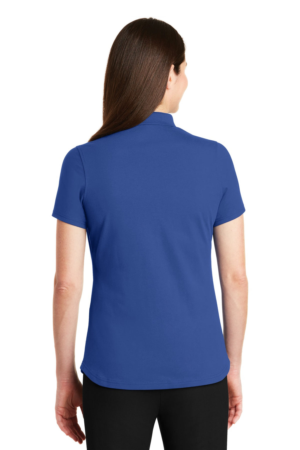 DISCONTINUED Port Authority Ladies SuperPro Knit Polo. LK164 - True Blue - back