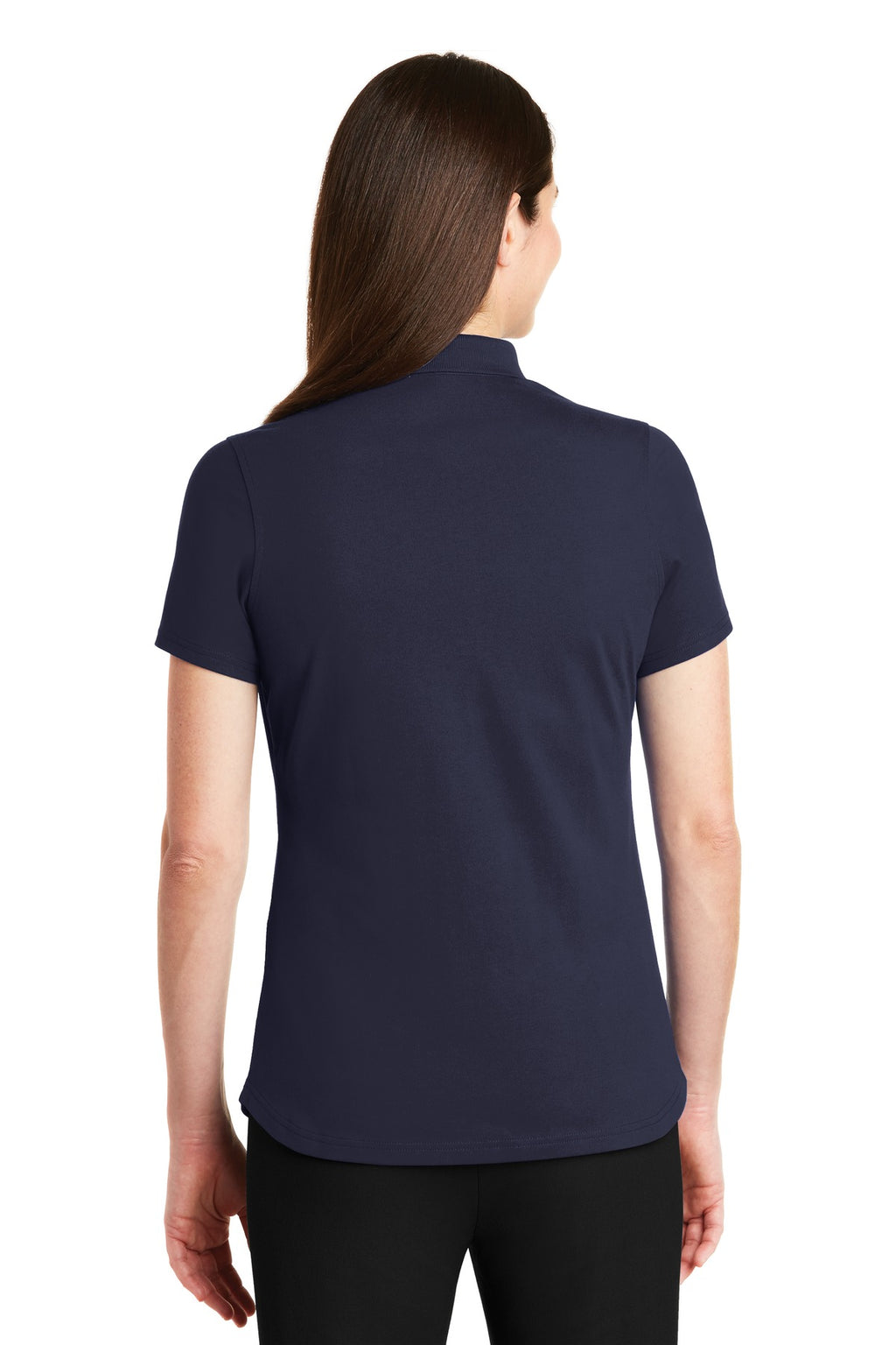 DISCONTINUED Port Authority Ladies SuperPro Knit Polo. LK164 - True Navy - back