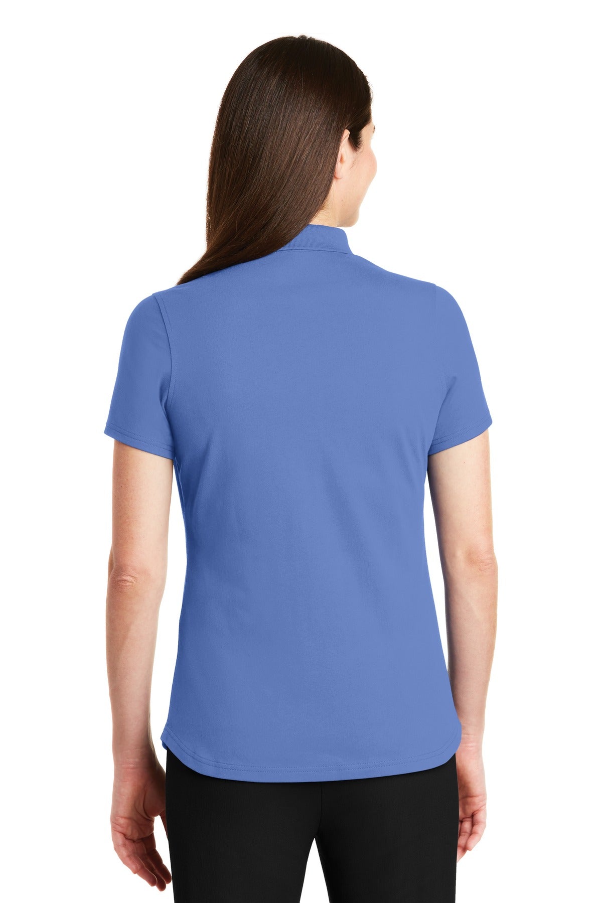 DISCONTINUED Port Authority Ladies SuperPro Knit Polo. LK164 - Ultramarine Blue - back