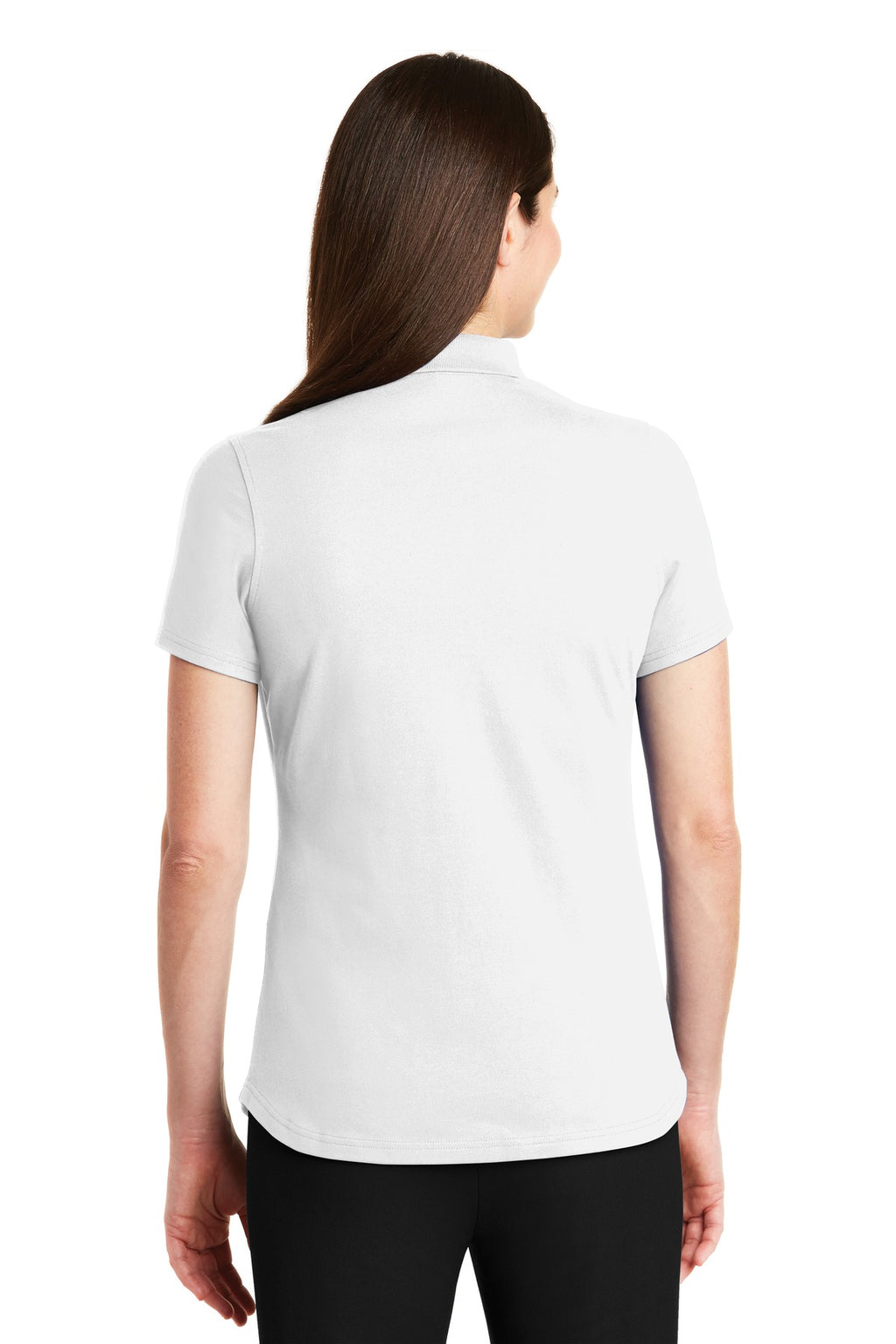 DISCONTINUED Port Authority Ladies SuperPro Knit Polo. LK164 - White - back