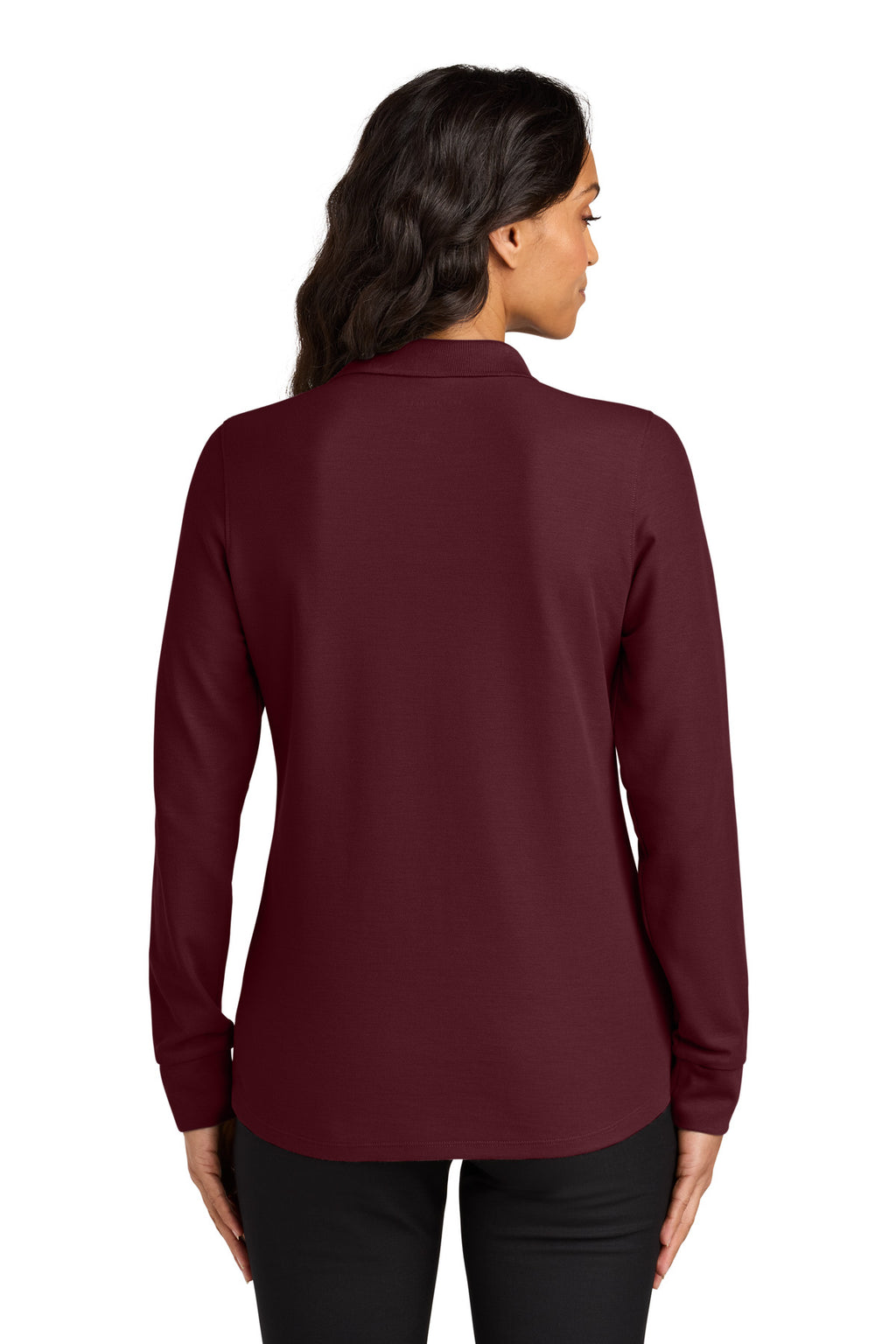 Port Authority Women's Wearever Signature Pique Long Sleeve Polo LK200LS - Burgundy - back