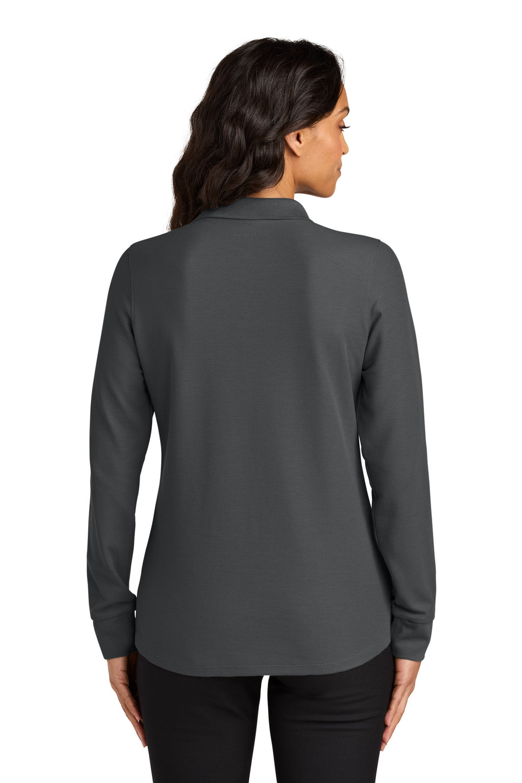 Port Authority Women's Wearever Signature Pique Long Sleeve Polo LK200LS - Storm Grey - back