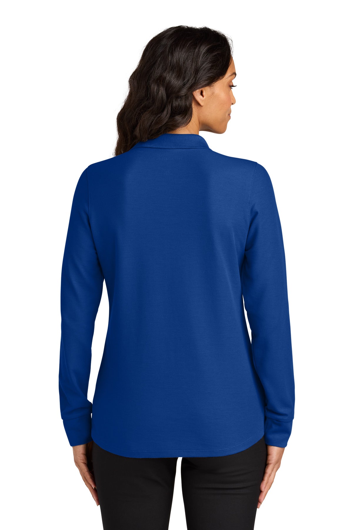 Port Authority Women's Wearever Signature Pique Long Sleeve Polo LK200LS - True Royal - back