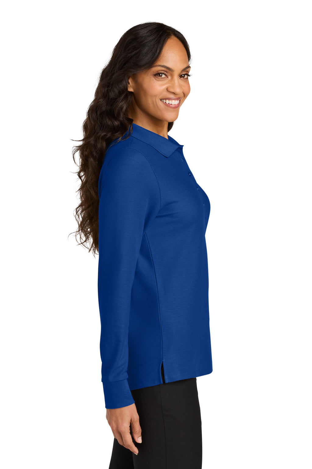Port Authority Women's Wearever Signature Pique Long Sleeve Polo LK200LS - True Royal - side