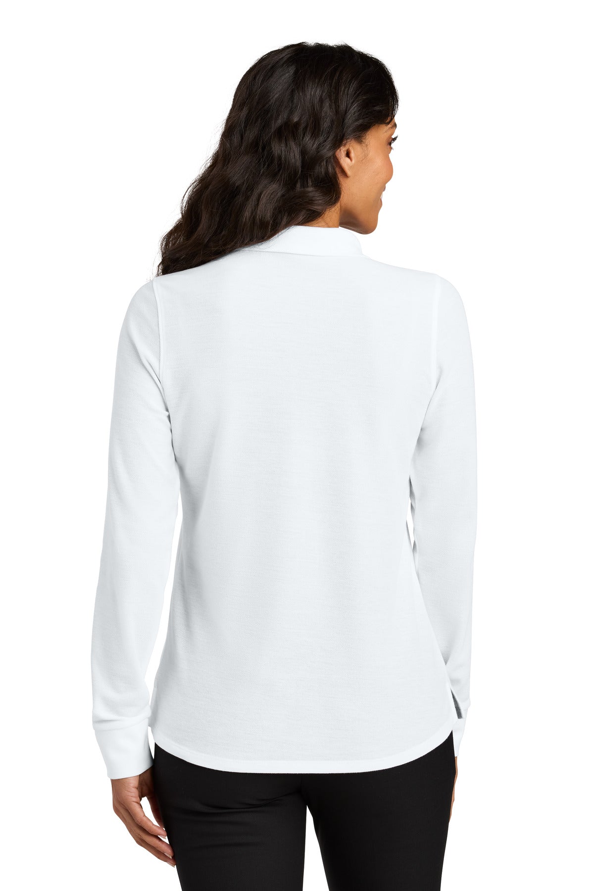 Port Authority Women's Wearever Signature Pique Long Sleeve Polo LK200LS - White - back