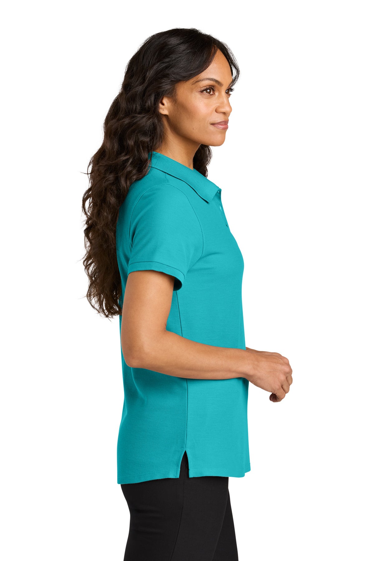 Port Authority Women's Wearever Signature Pique Polo LK200 - Aquamarine - side