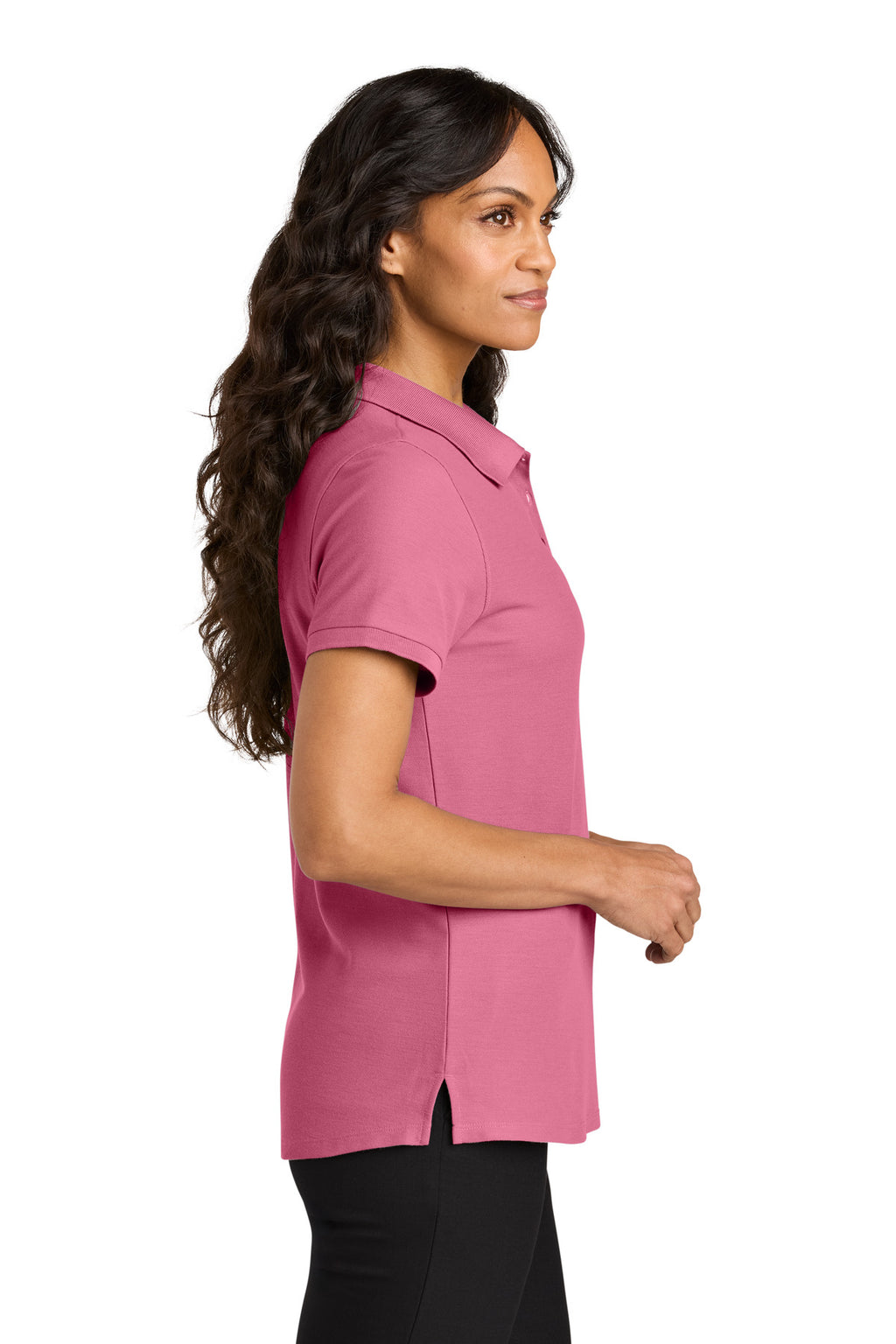 Port Authority Women's Wearever Signature Pique Polo LK200 - Awareness Pink - side
