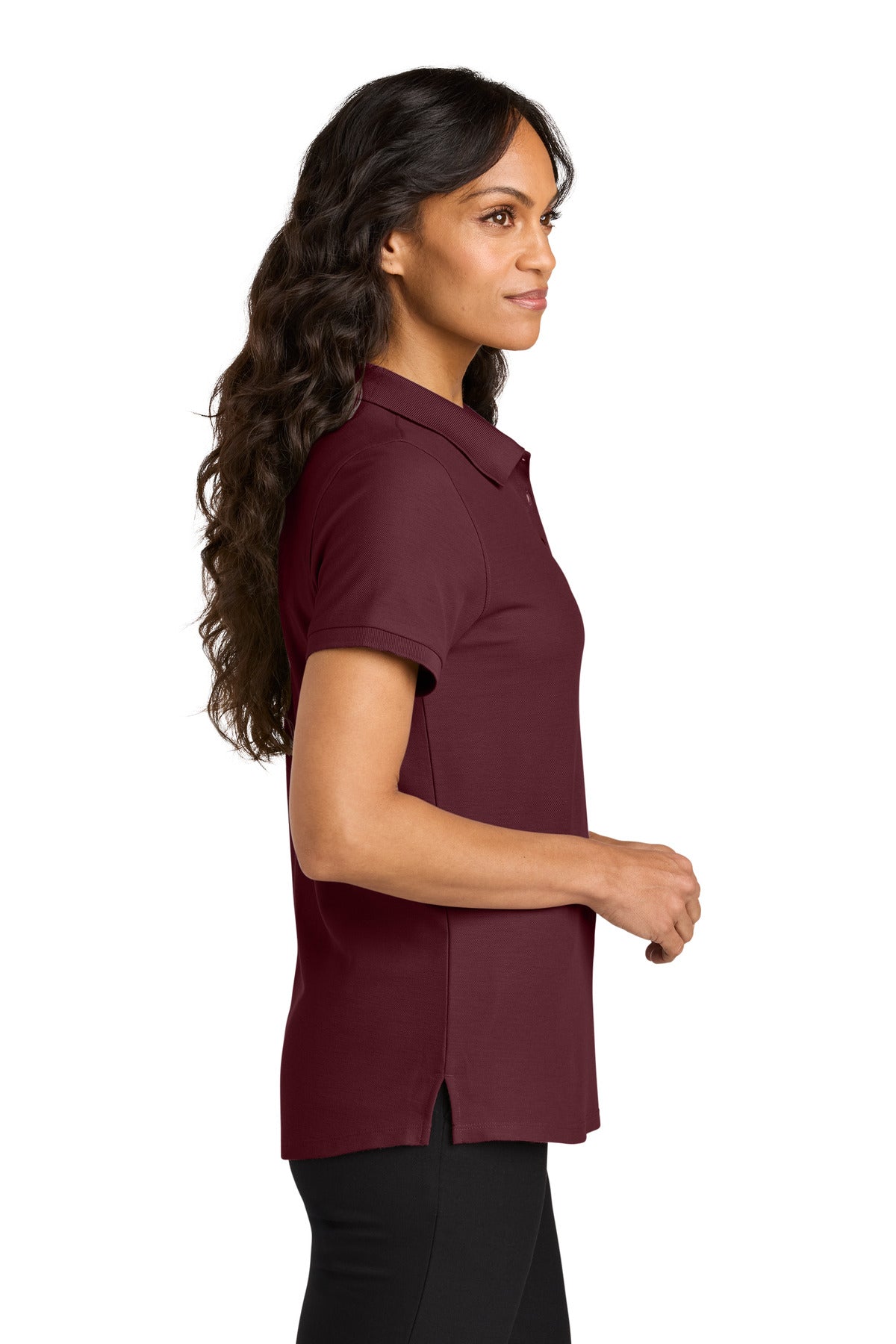 Port Authority Women's Wearever Signature Pique Polo LK200 - Burgundy - side