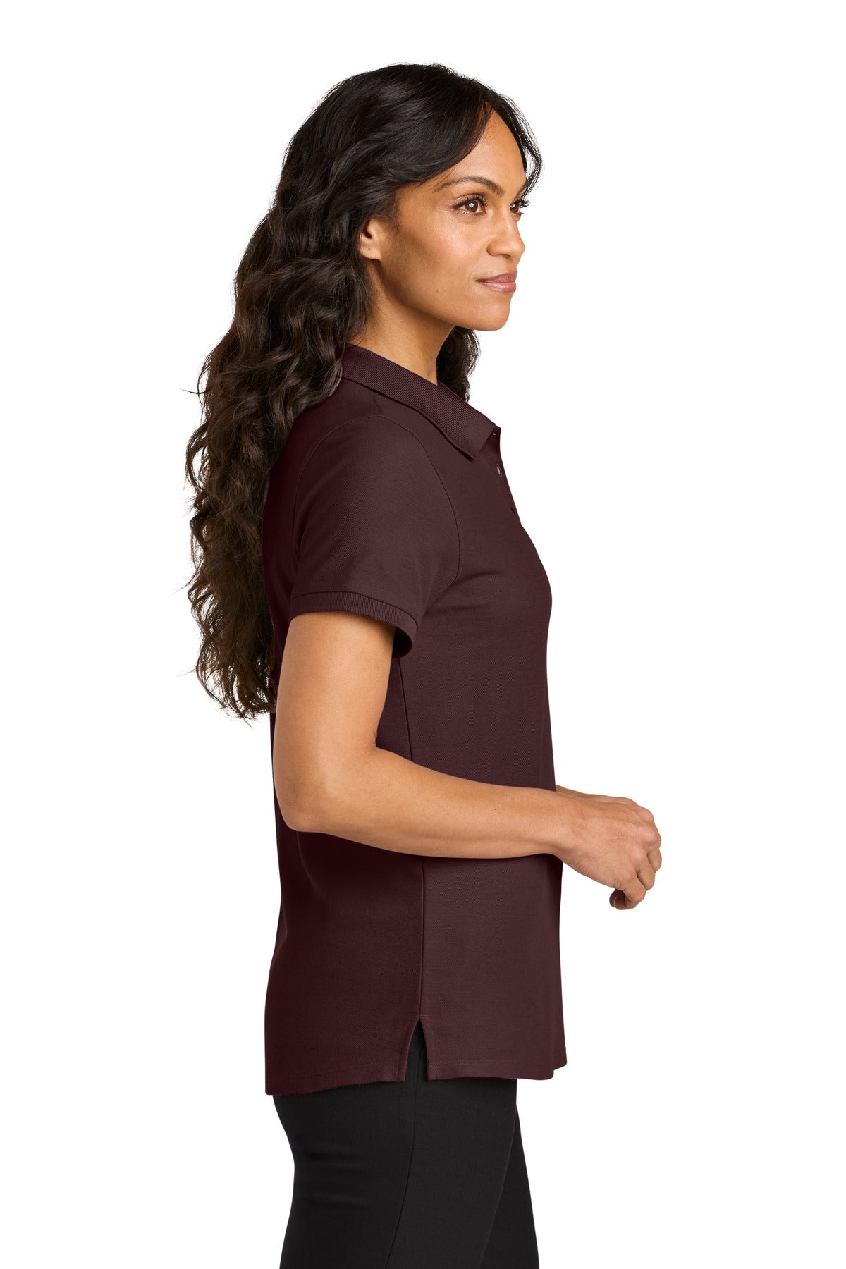 Port Authority Women's Wearever Signature Pique Polo LK200 - Maroon - side