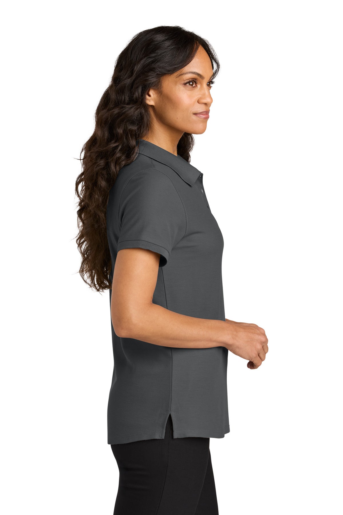 Port Authority Women's Wearever Signature Pique Polo LK200 - Storm Grey - side