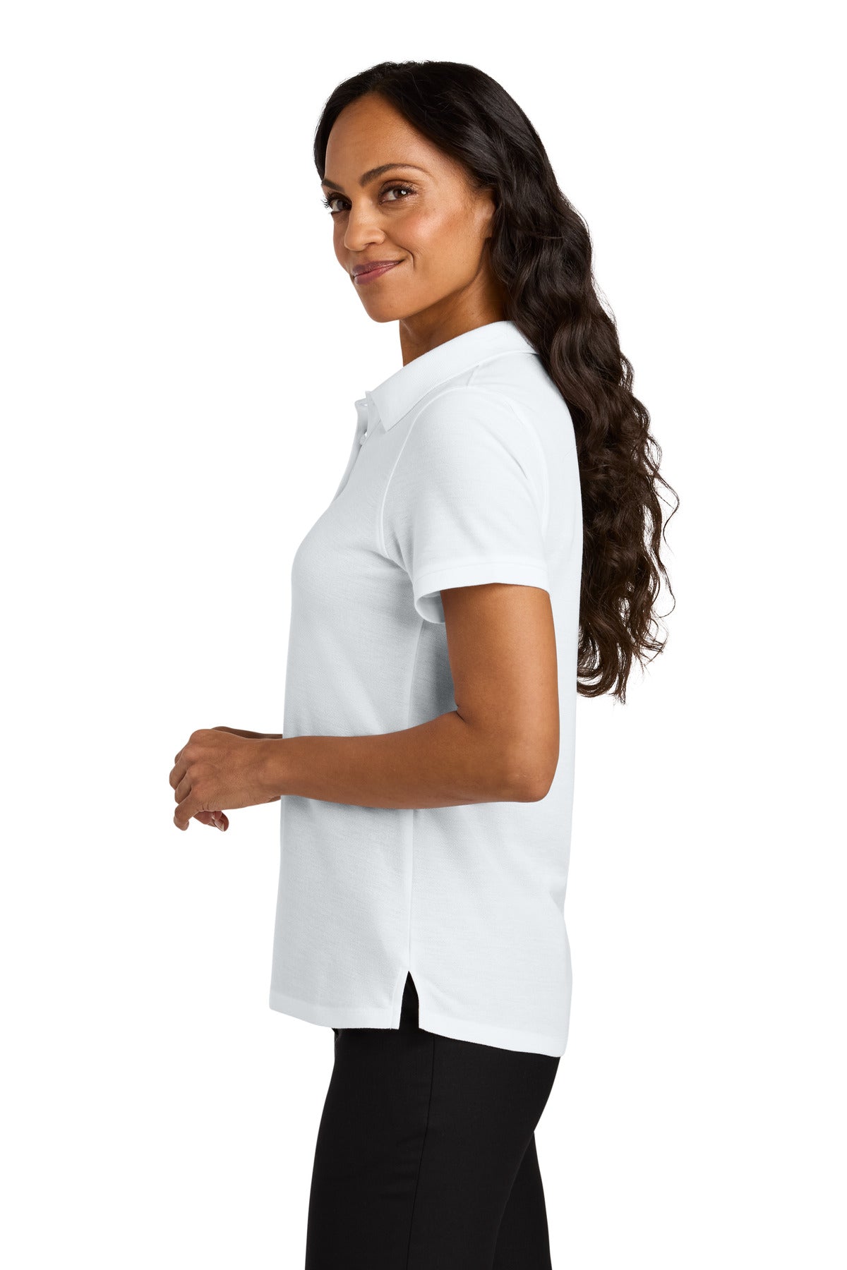 Port Authority Women's Wearever Signature Pique Polo LK200 - White - side