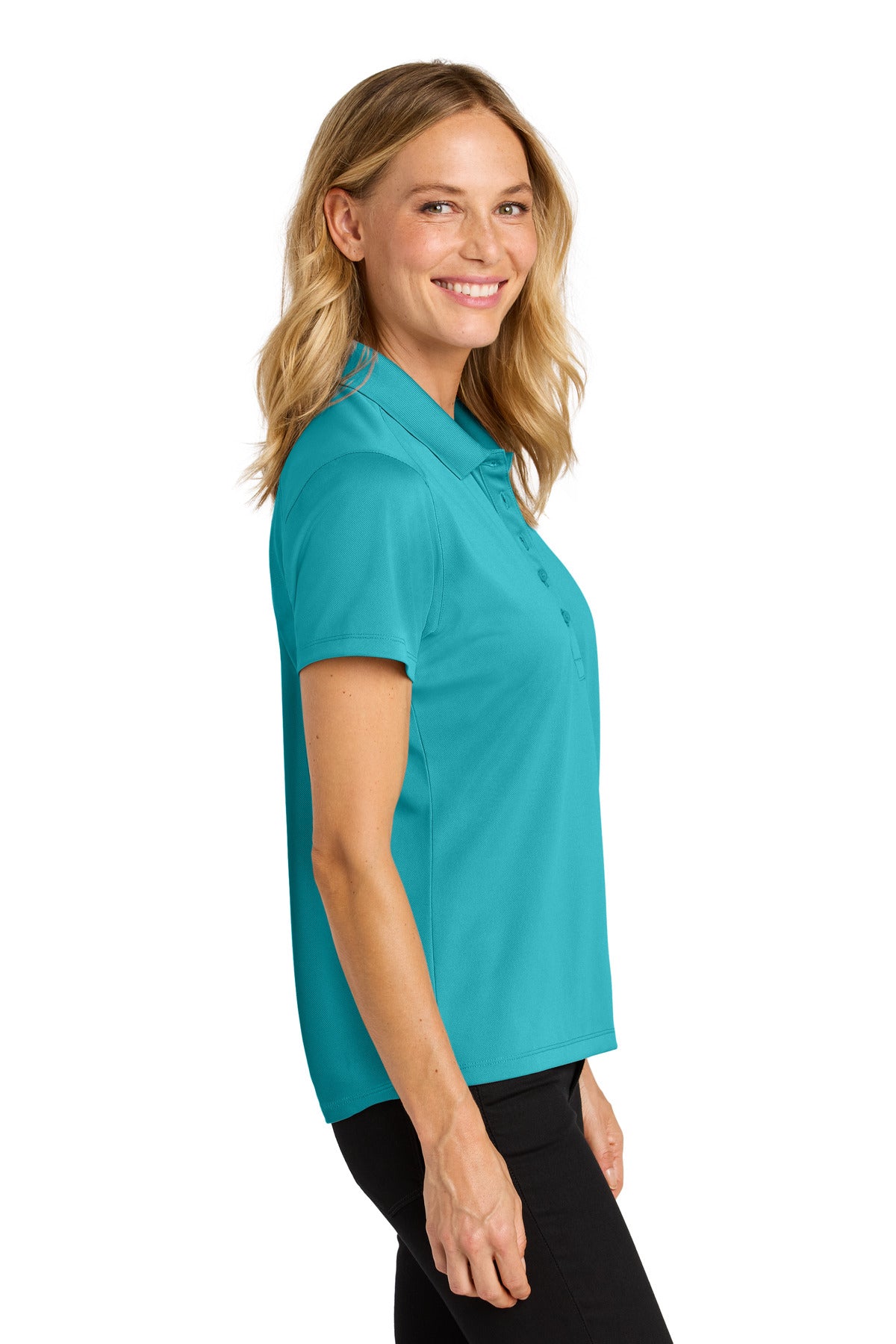Port Authority Women's Wearever Performance Pique Polo LK240 - Aquamarine - side