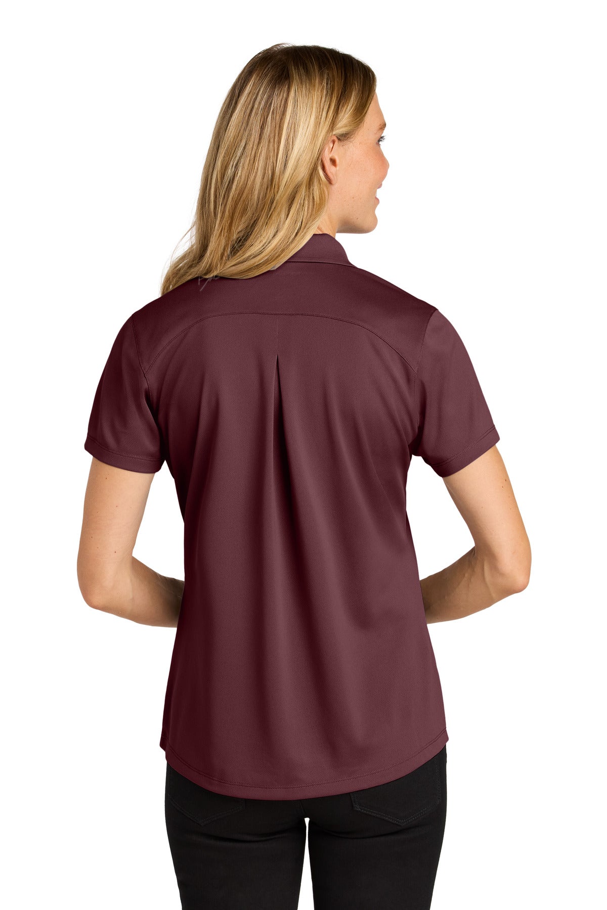 Port Authority Women's Wearever Performance Pique Polo LK240 - Burgundy - back