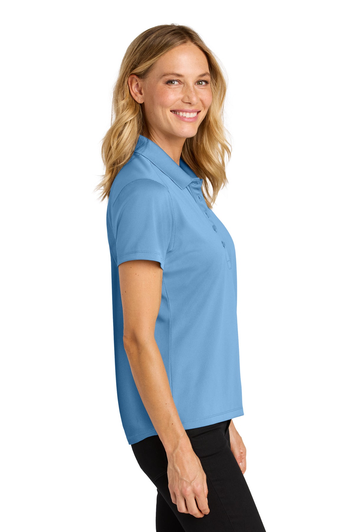Port Authority Women's Wearever Performance Pique Polo LK240 - Carolina Blue - side