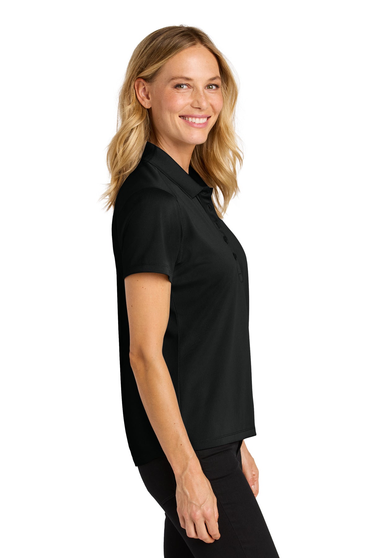 Port Authority Women's Wearever Performance Pique Polo LK240 - Deep Black - side