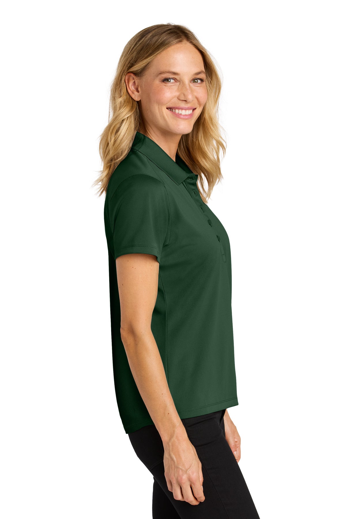 Port Authority Women's Wearever Performance Pique Polo LK240 - Deep Forest Green - side