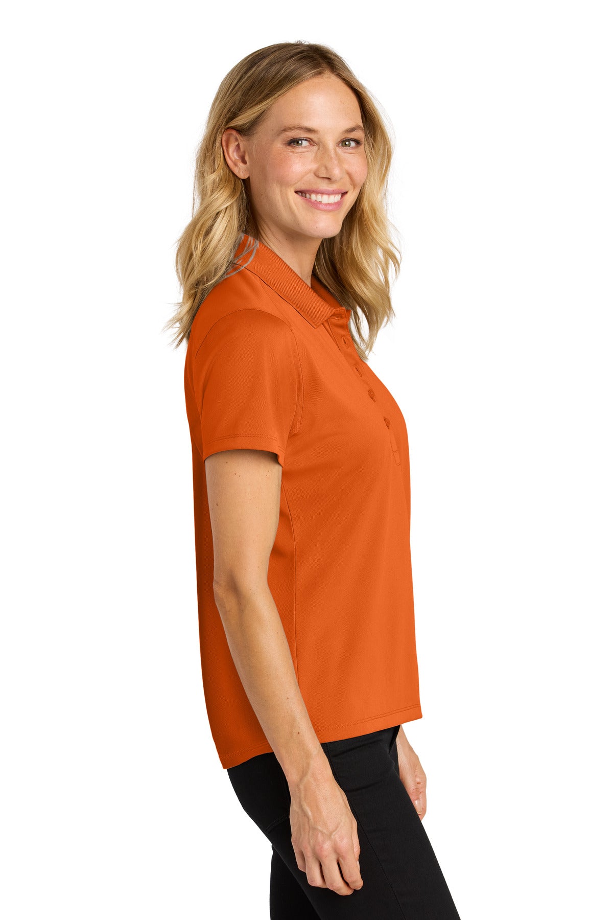 Port Authority Women's Wearever Performance Pique Polo LK240 - Field Orange - side