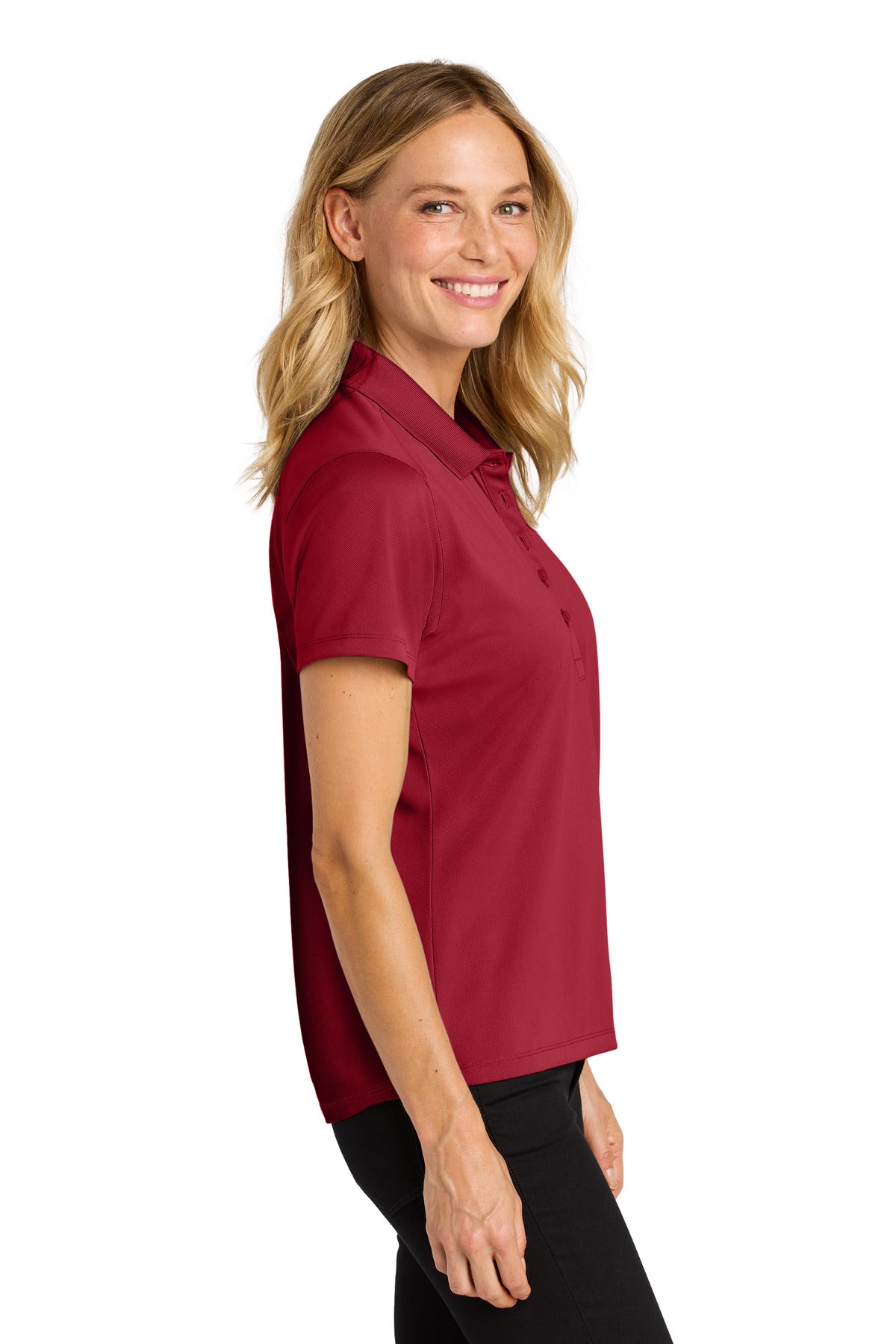 Port Authority Women's Wearever Performance Pique Polo LK240 - Rich Red - side
