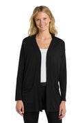 Port Authority Women's Concept Long Pocket Cardigan . LK5434 - Black - front