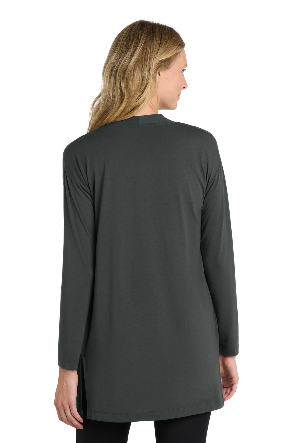 Port Authority Women's Concept Long Pocket Cardigan . LK5434 - Grey Smoke - back