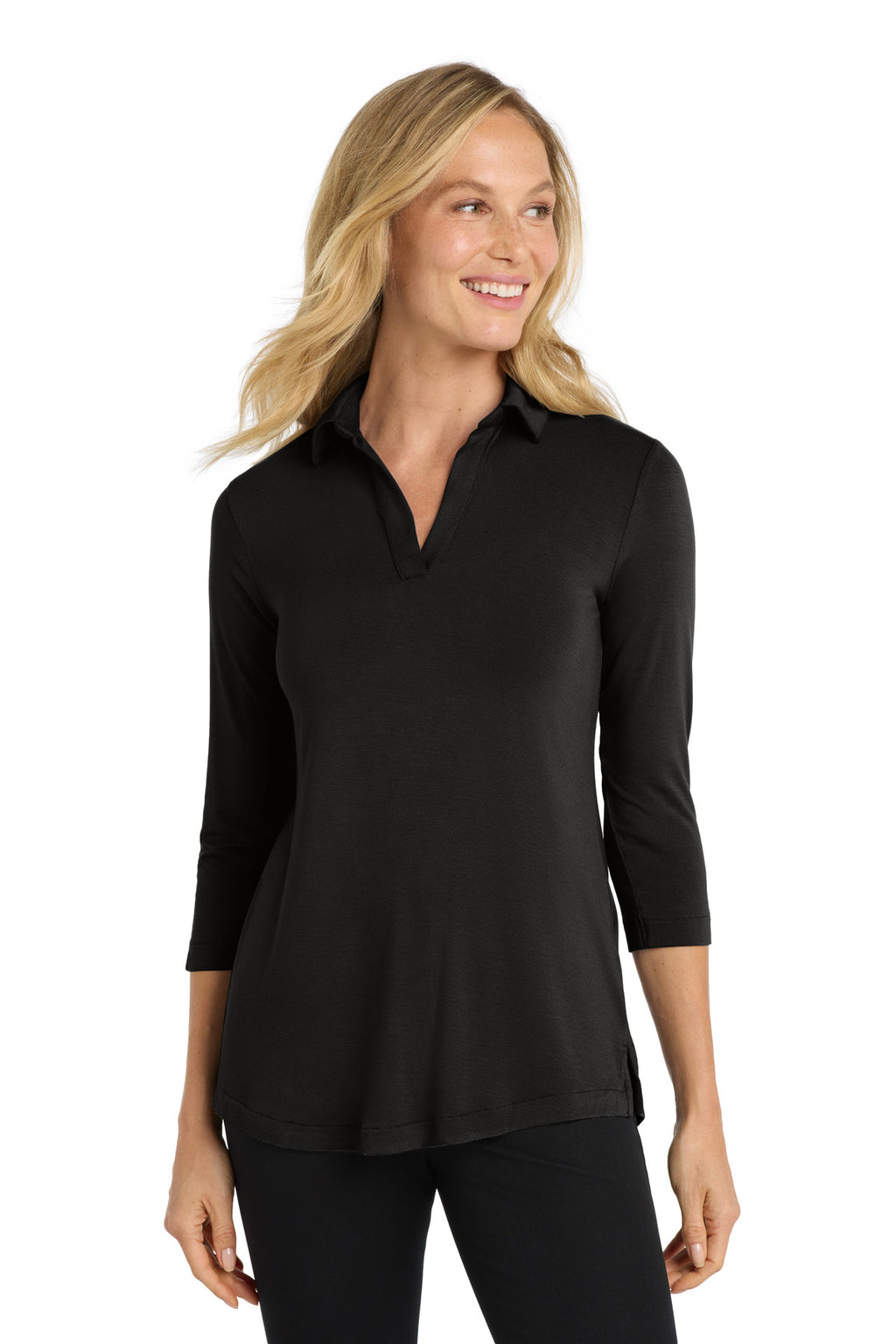 Port Authority Women's Luxe Knit Tunic. LK5601 - Deep Black - front