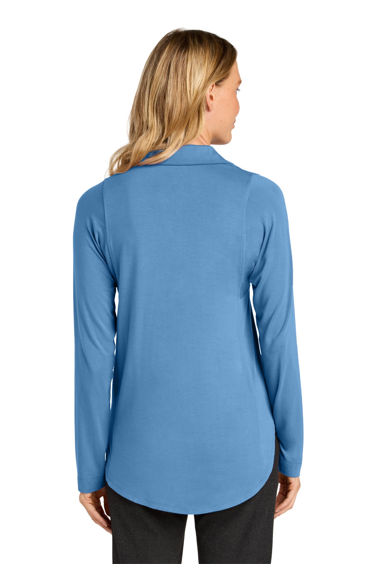 Port Authority Women's Luxe Knit Button Tunic LK5602 - Carolina Blue - back