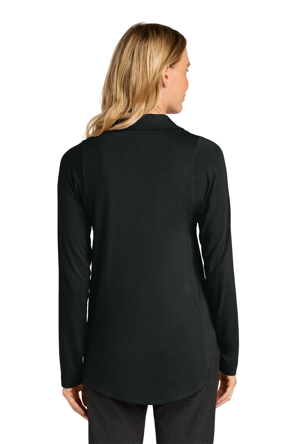 Port Authority Women's Luxe Knit Button Tunic LK5602 - Deep Black - back