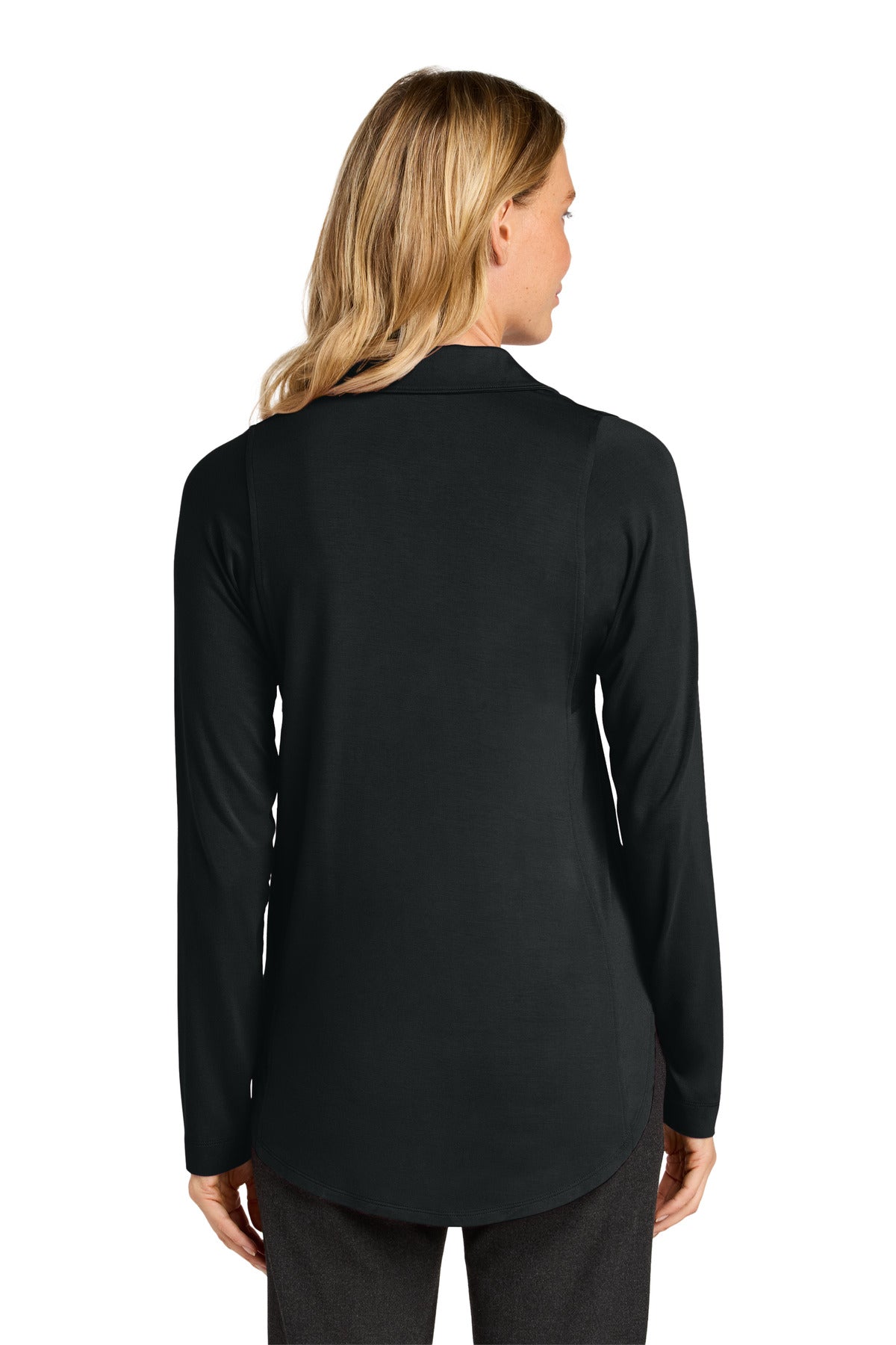 Port Authority Women's Luxe Knit Button Tunic LK5602 - Deep Black - back