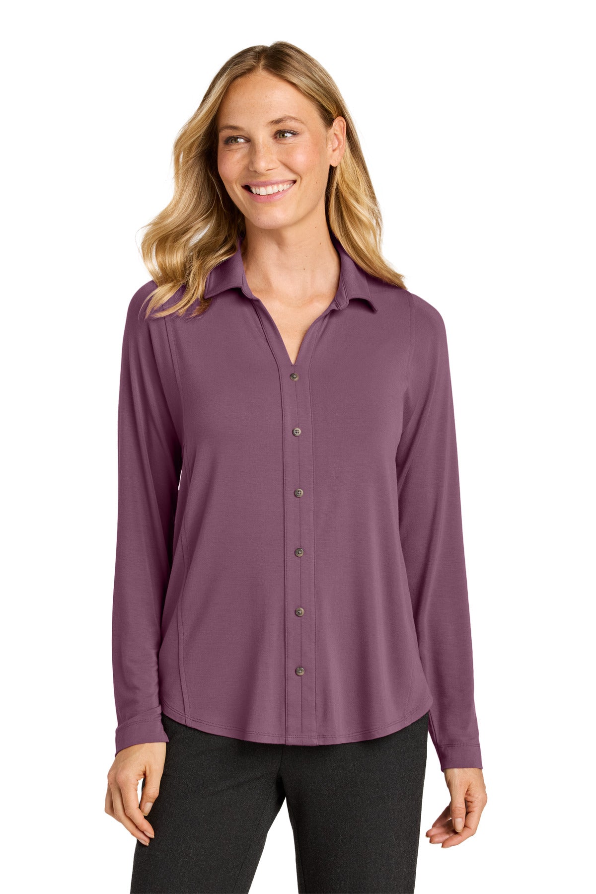 Port Authority Women's Luxe Knit Button Tunic LK5602 - Purple Mist - front