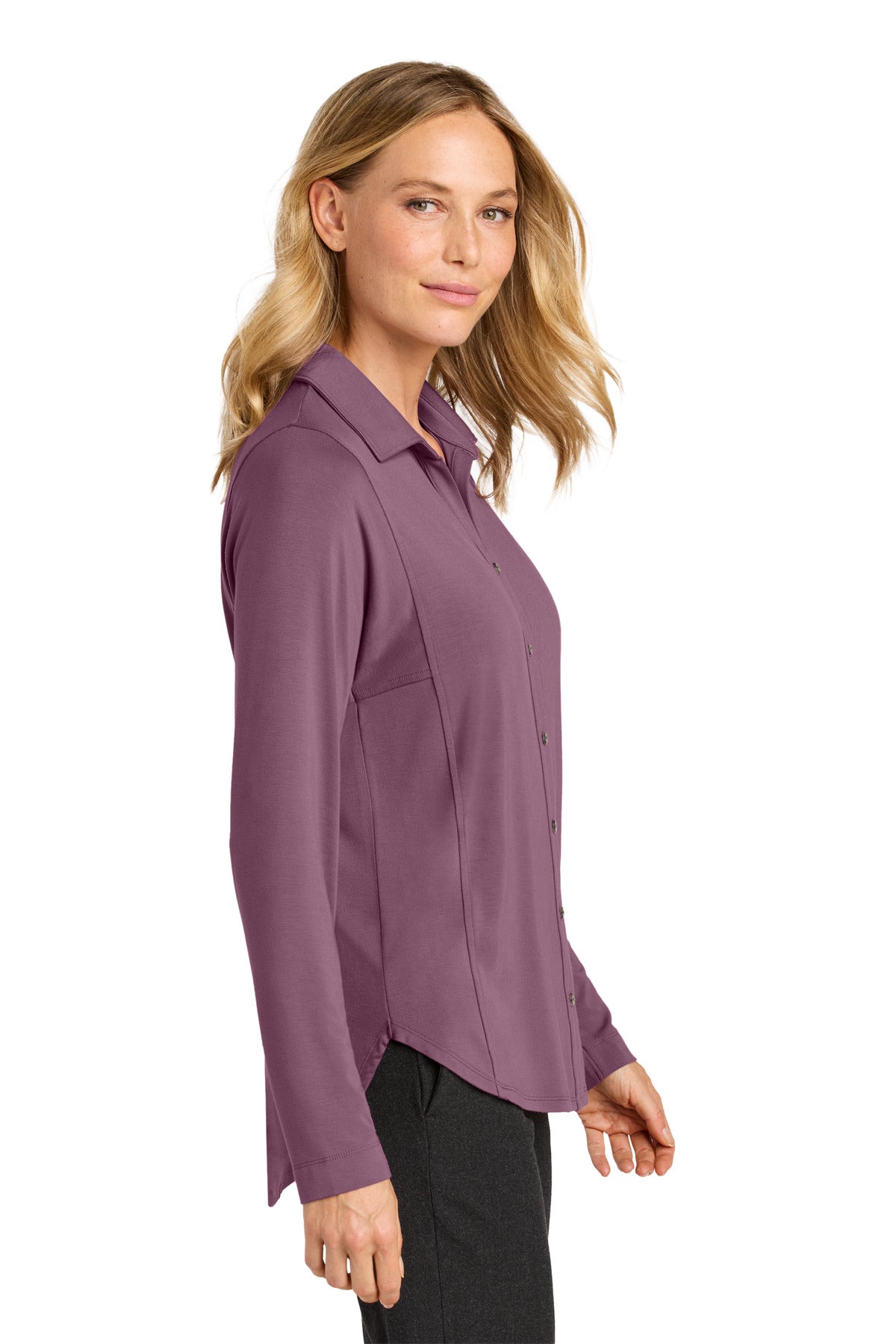 Port Authority Women's Luxe Knit Button Tunic LK5602 - Purple Mist - side