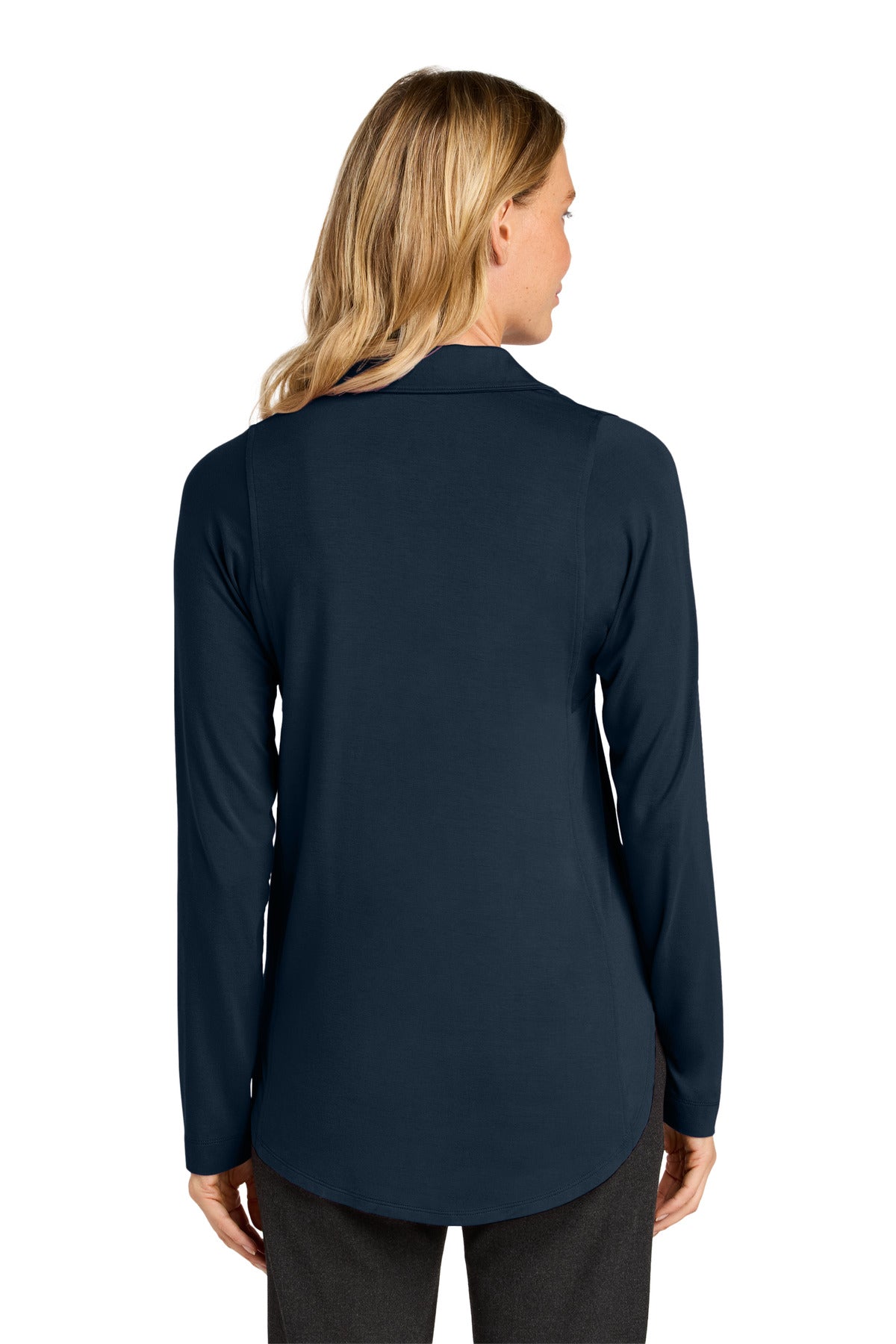 Port Authority Women's Luxe Knit Button Tunic LK5602 - River Blue Navy - back